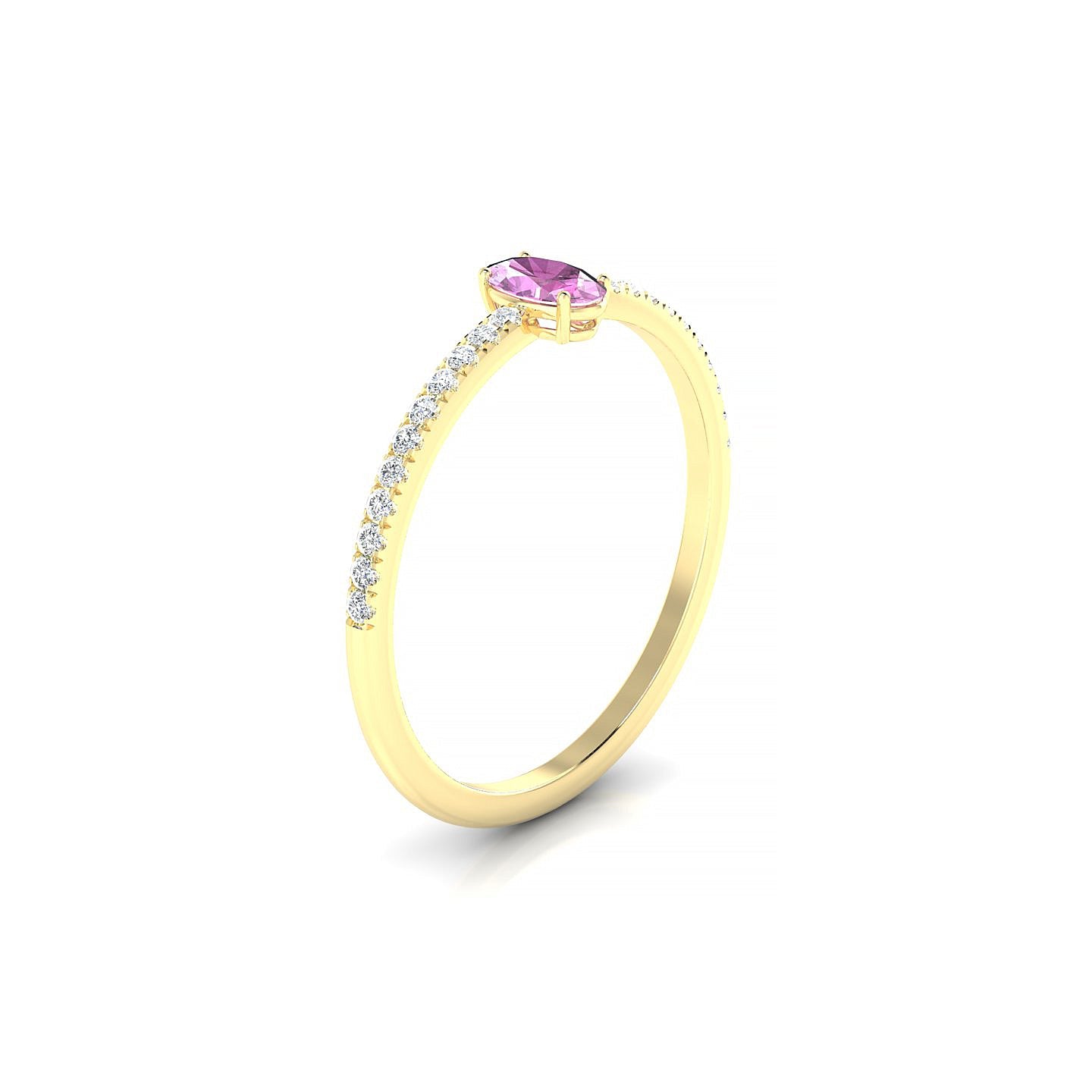 Timeless | 18k Yellow Gold 5 x 3 mm Oval Pink Sapphire Ring