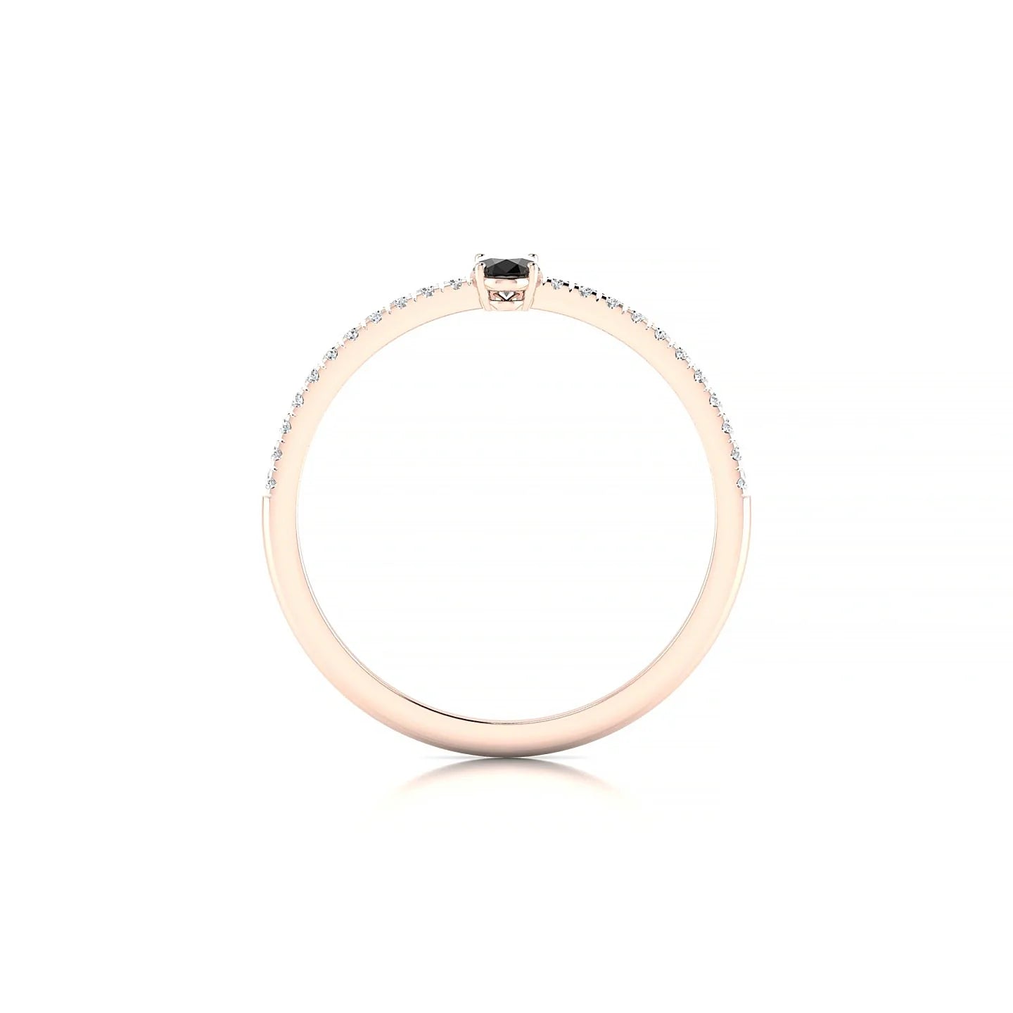 Timeless | 18k Rose Gold 5 x 3 mm Oval Black Diamond Ring