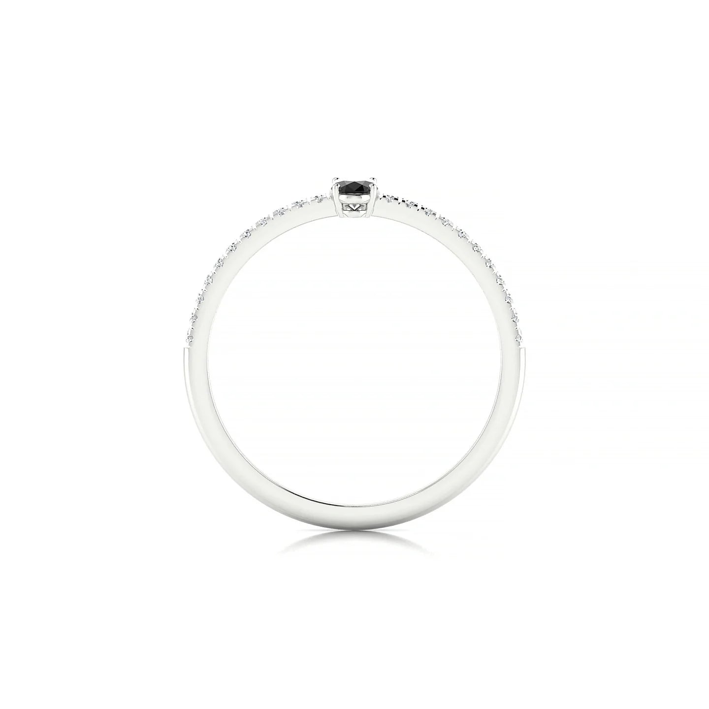 Timeless | 18k White Gold 5 x 3 mm Oval Black Diamond Ring
