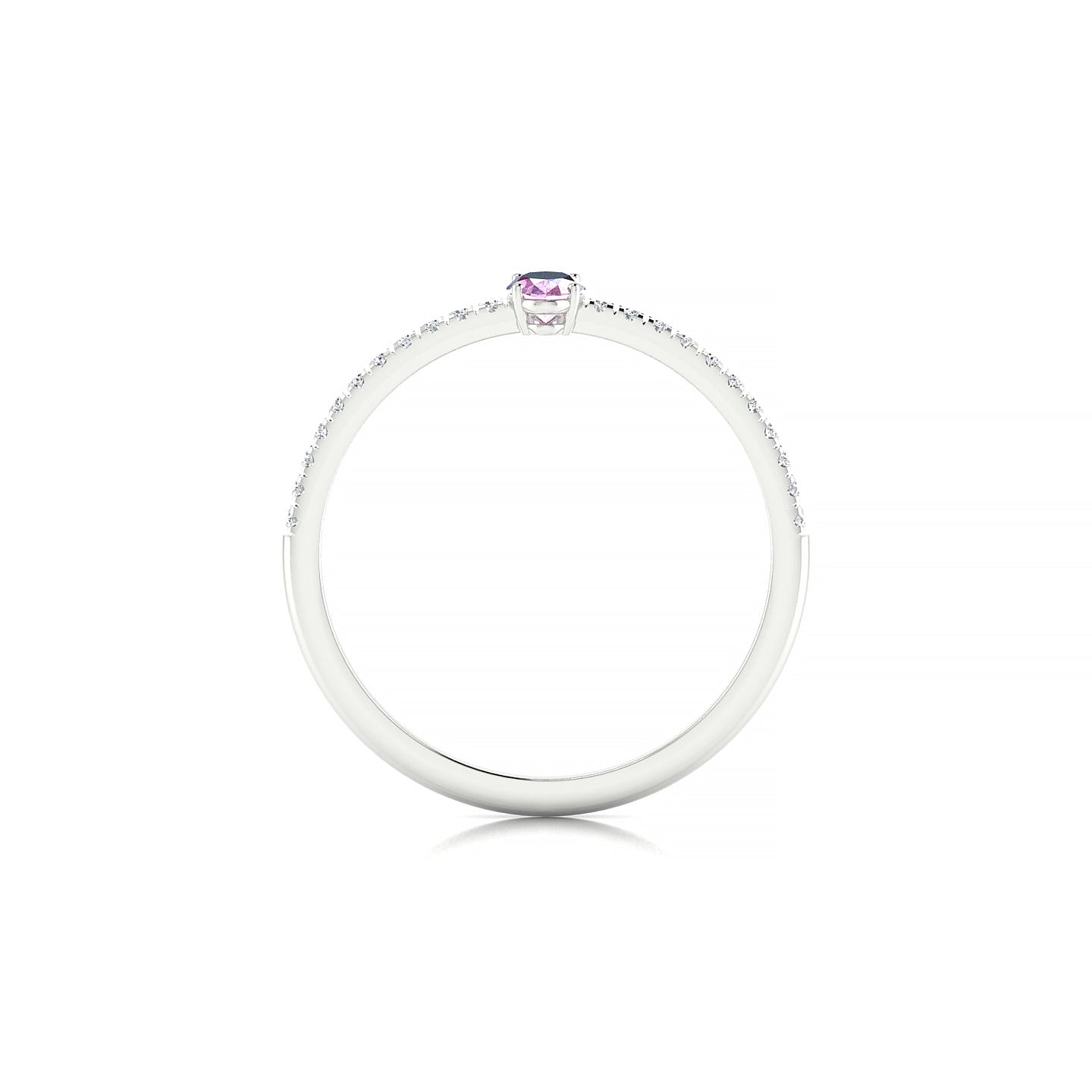 Timeless | 18k White Gold 5 x 3 mm Oval Pink Sapphire Ring