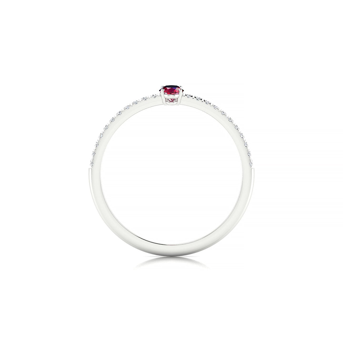 Timeless | 18k White Gold 5 x 3 mm Oval Ruby Ring