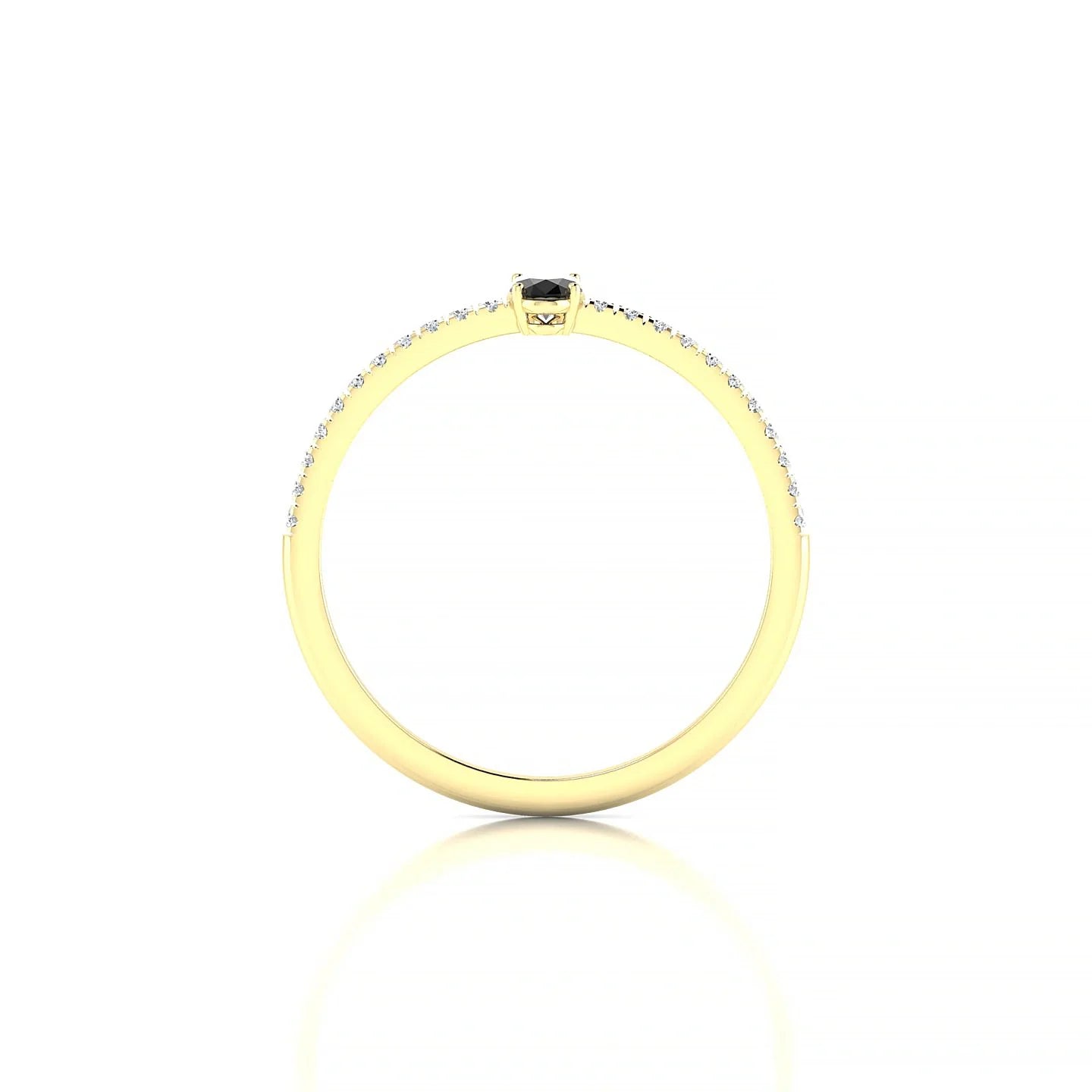 Timeless | 18k Yellow Gold 5 x 3 mm Oval Black Diamond Ring