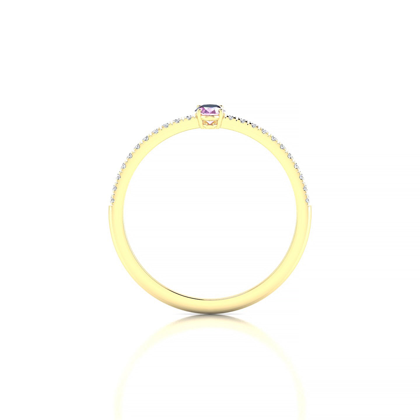 Timeless | 18k Yellow Gold 5 x 3 mm Oval Pink Sapphire Ring