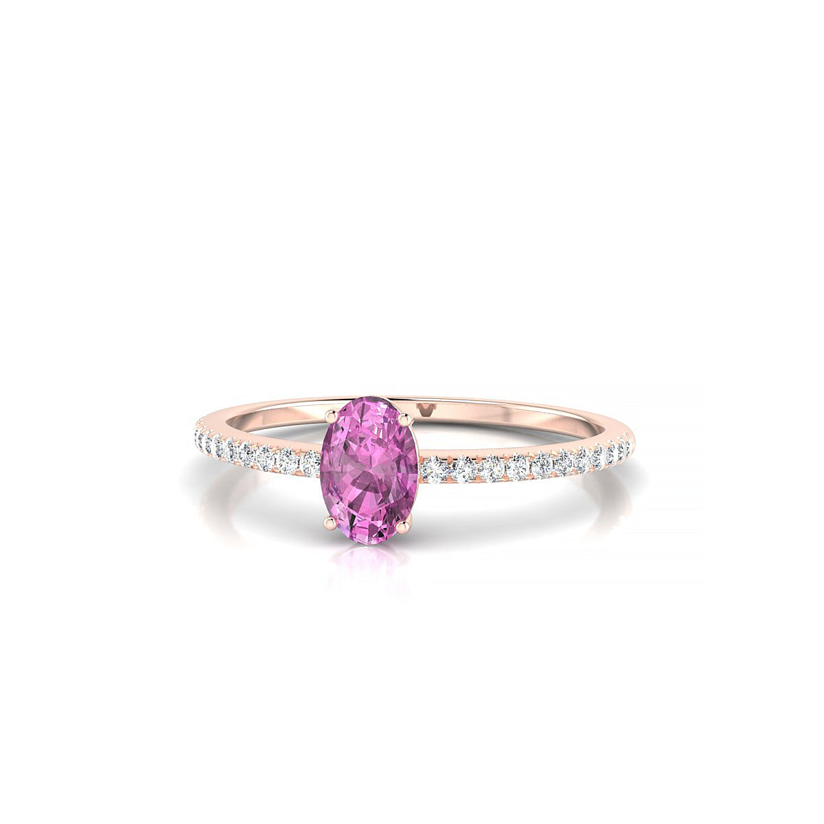 Timeless | 18k Rose Gold 6 x 4 mm Oval Pink Sapphire Ring
