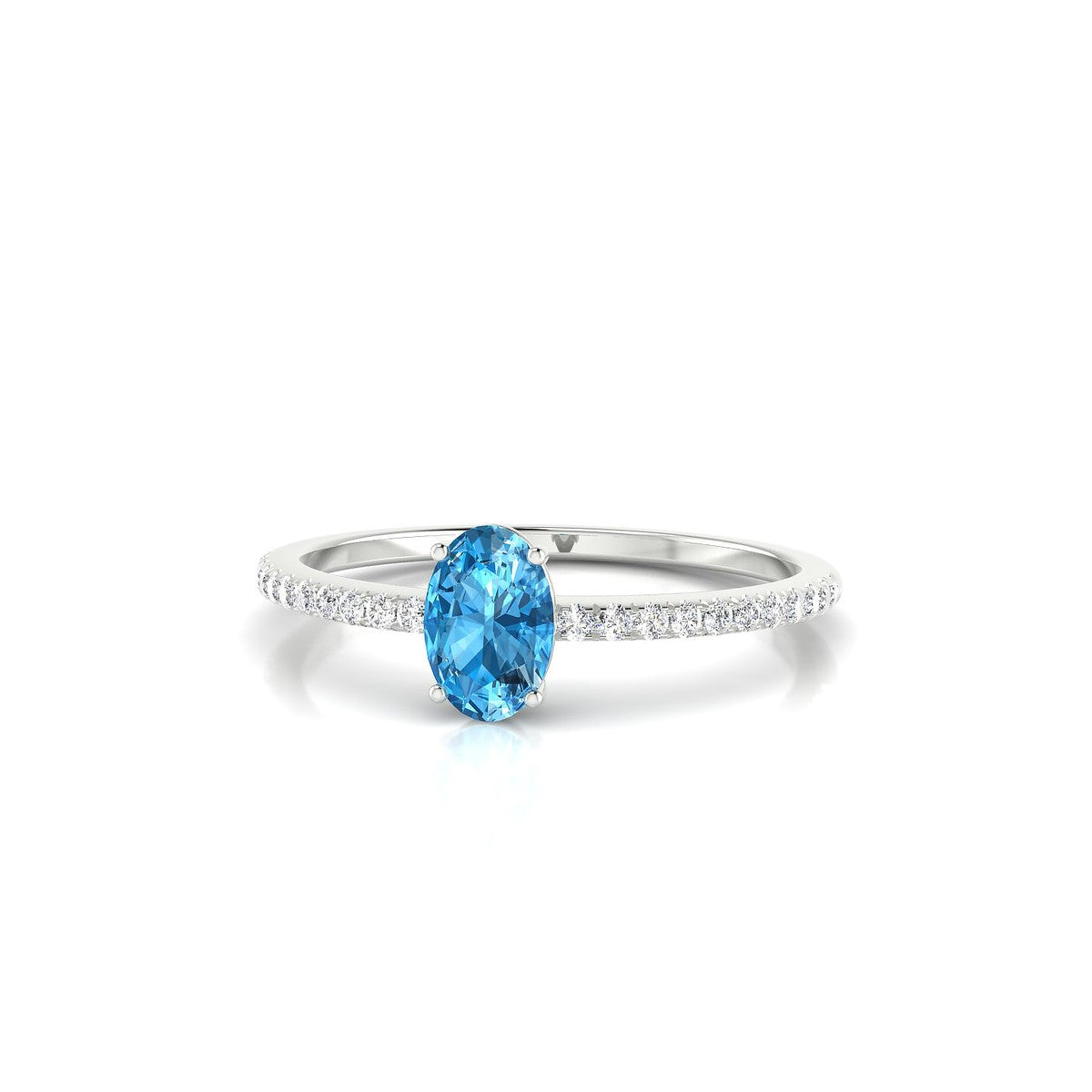 Timeless | 18k White Gold 6 x 4 mm Oval Topaz Ring