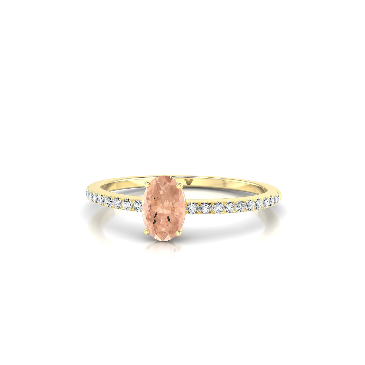 Timeless | 18k Yellow Gold 6 x 4 mm Oval Morganite Ring