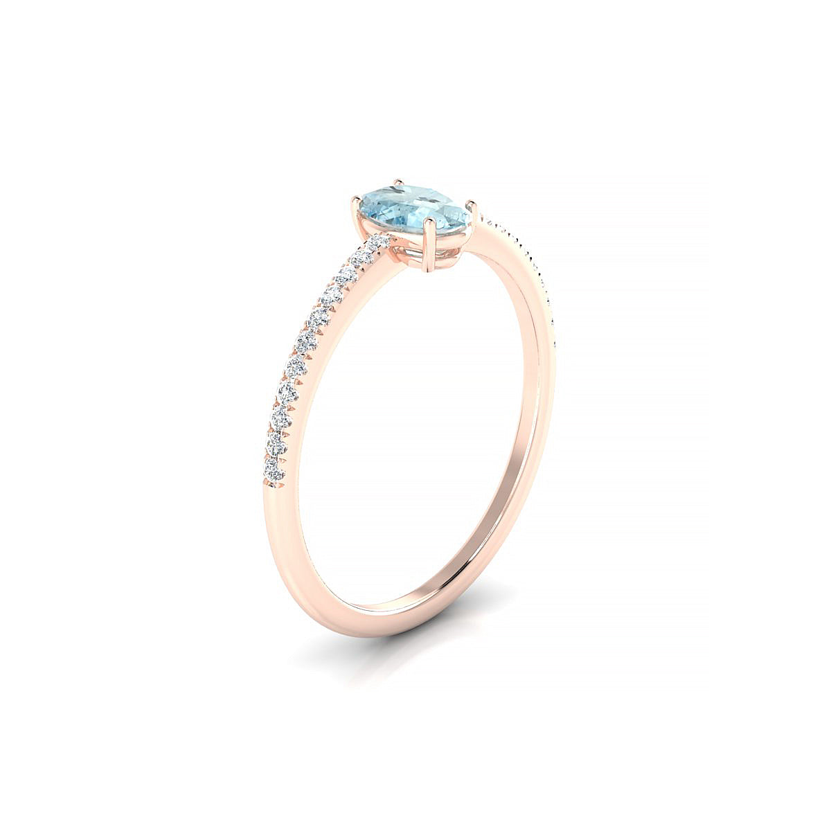 Timeless | 18k Rose Gold 6 x 4 mm Oval Aquamarine Ring