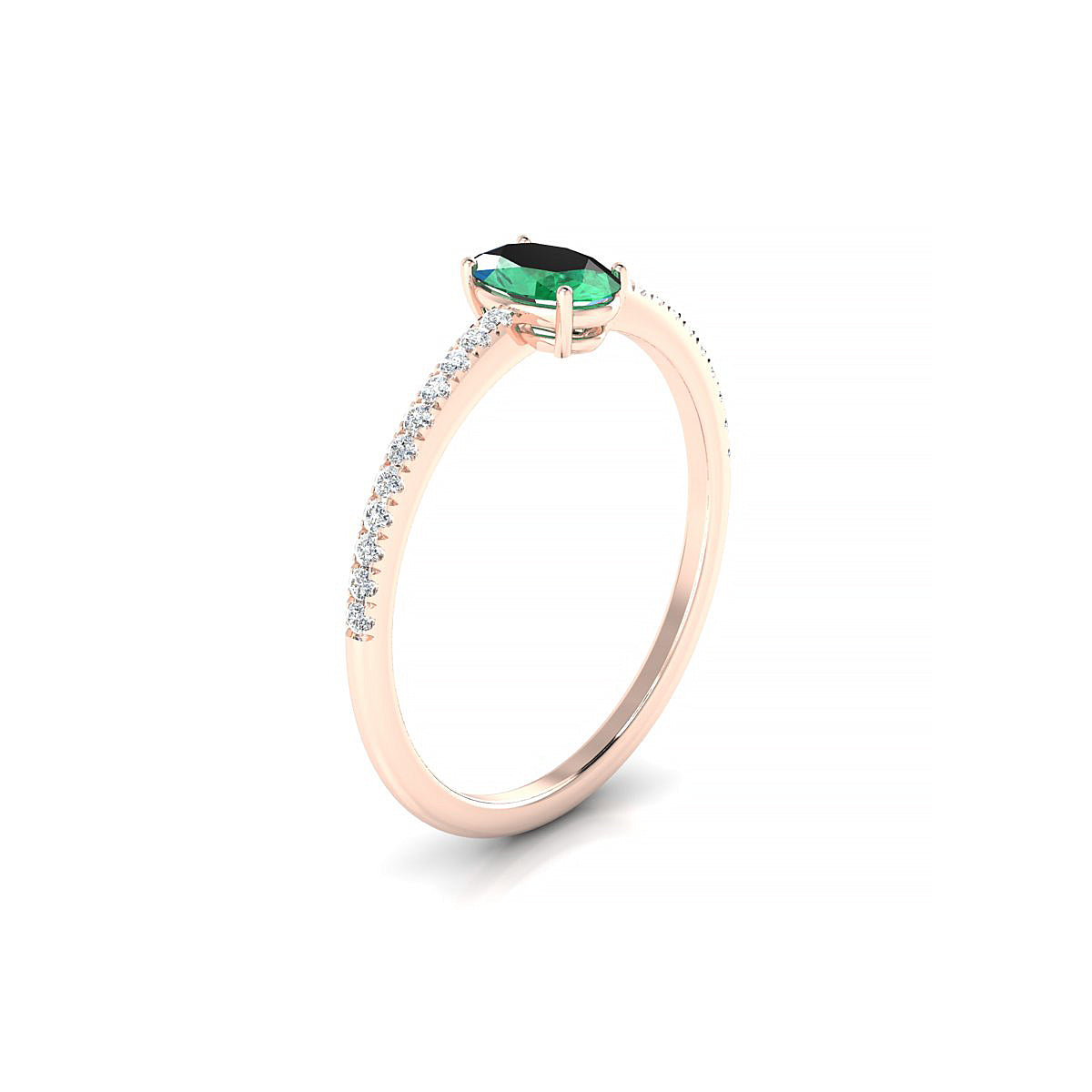Timeless | 18k Rose Gold 6 x 4 mm Oval Emerald Ring