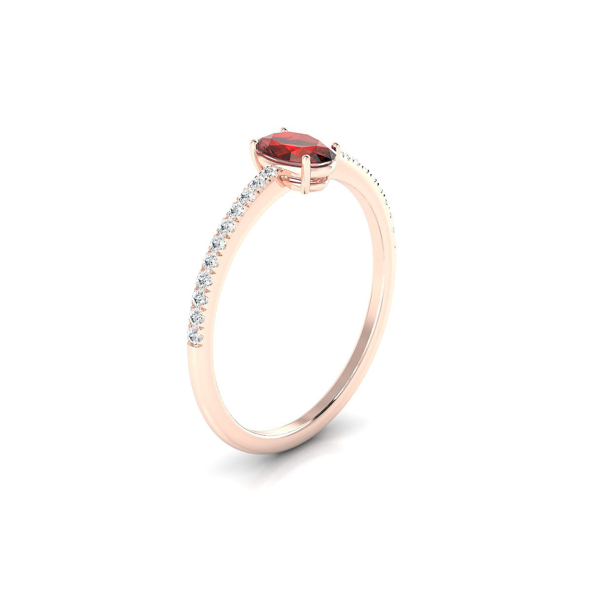 Timeless | 18k Rose Gold 6 x 4 mm Oval Garnet Ring