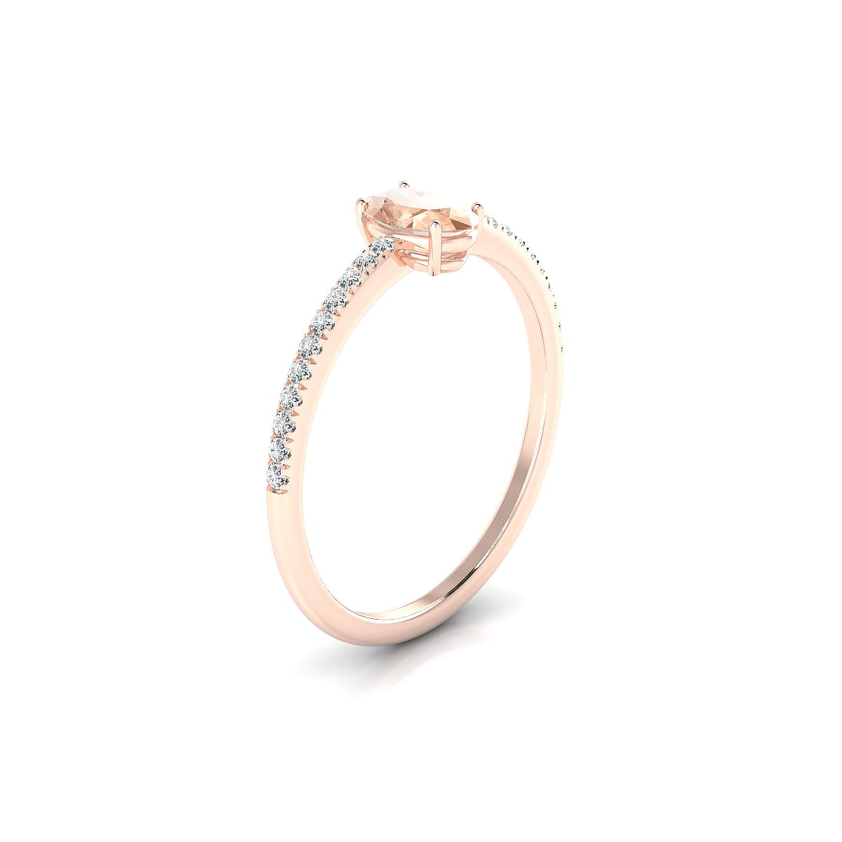 Timeless | 18k Rose Gold 6 x 4 mm Oval Morganite Ring