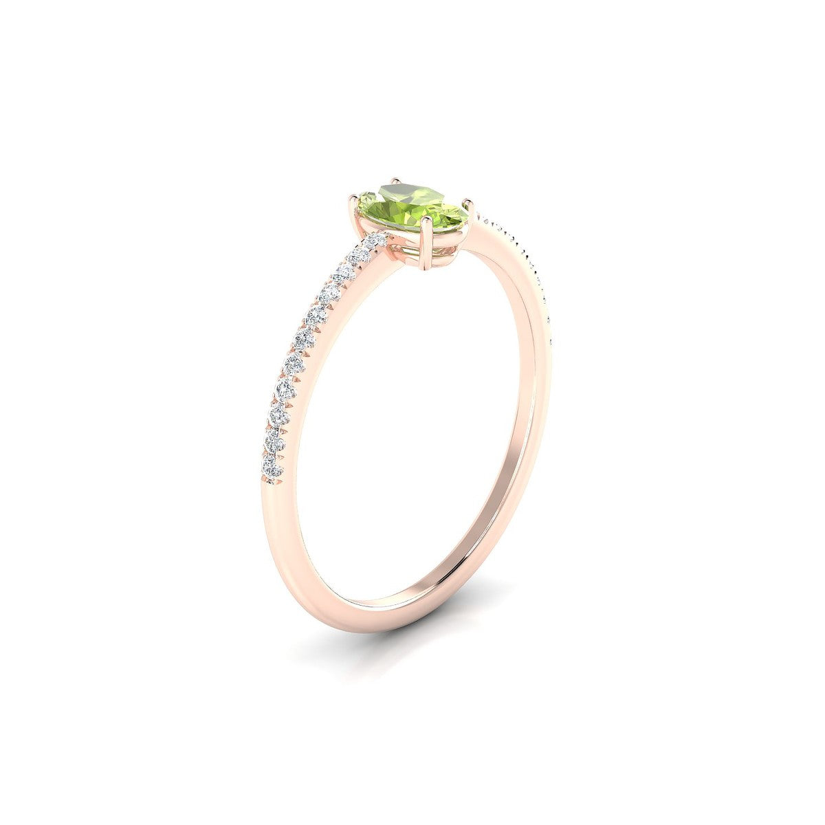 Timeless | 18k Rose Gold 6 x 4 mm Oval Peridot Ring