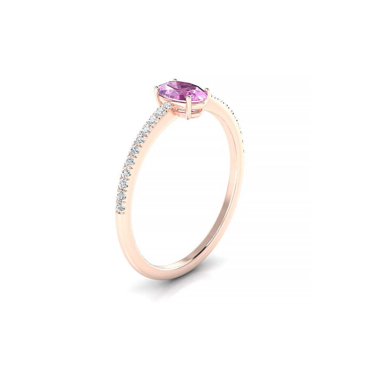 Timeless | 18k Rose Gold 6 x 4 mm Oval Pink Sapphire Ring