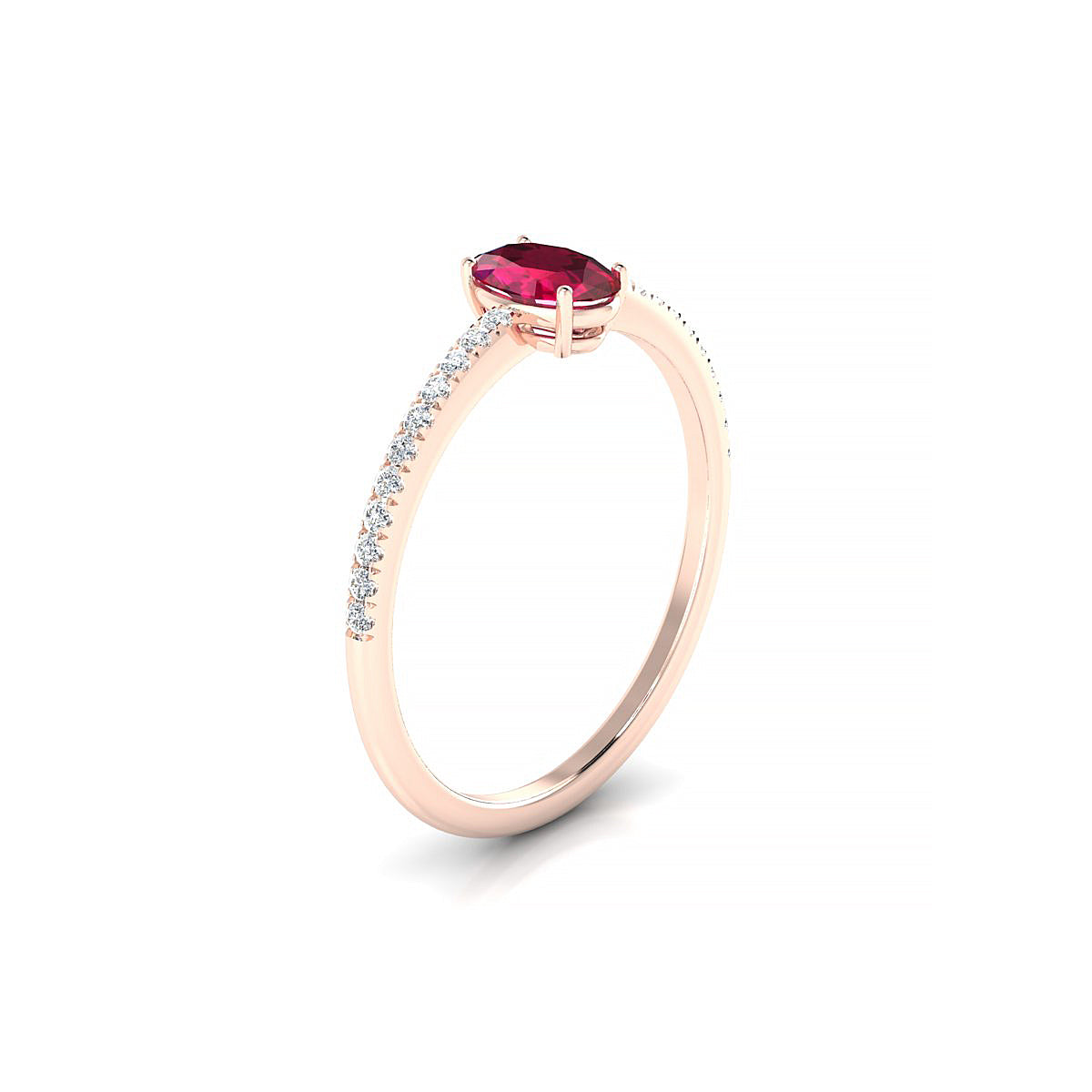 Timeless | 18k Rose Gold 6 x 4 mm Oval Ruby Ring