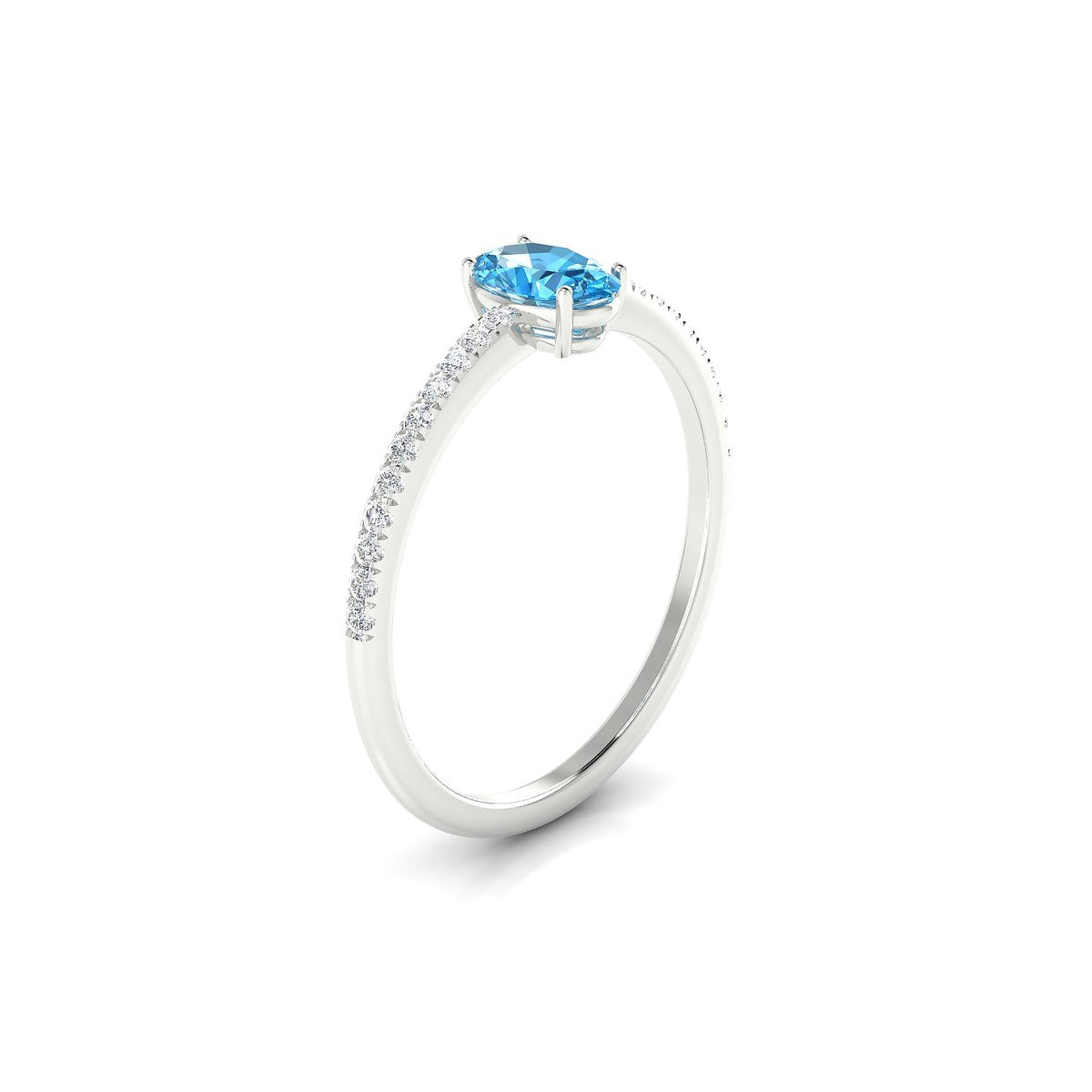 Timeless | 18k White Gold 6 x 4 mm Oval Topaz Ring