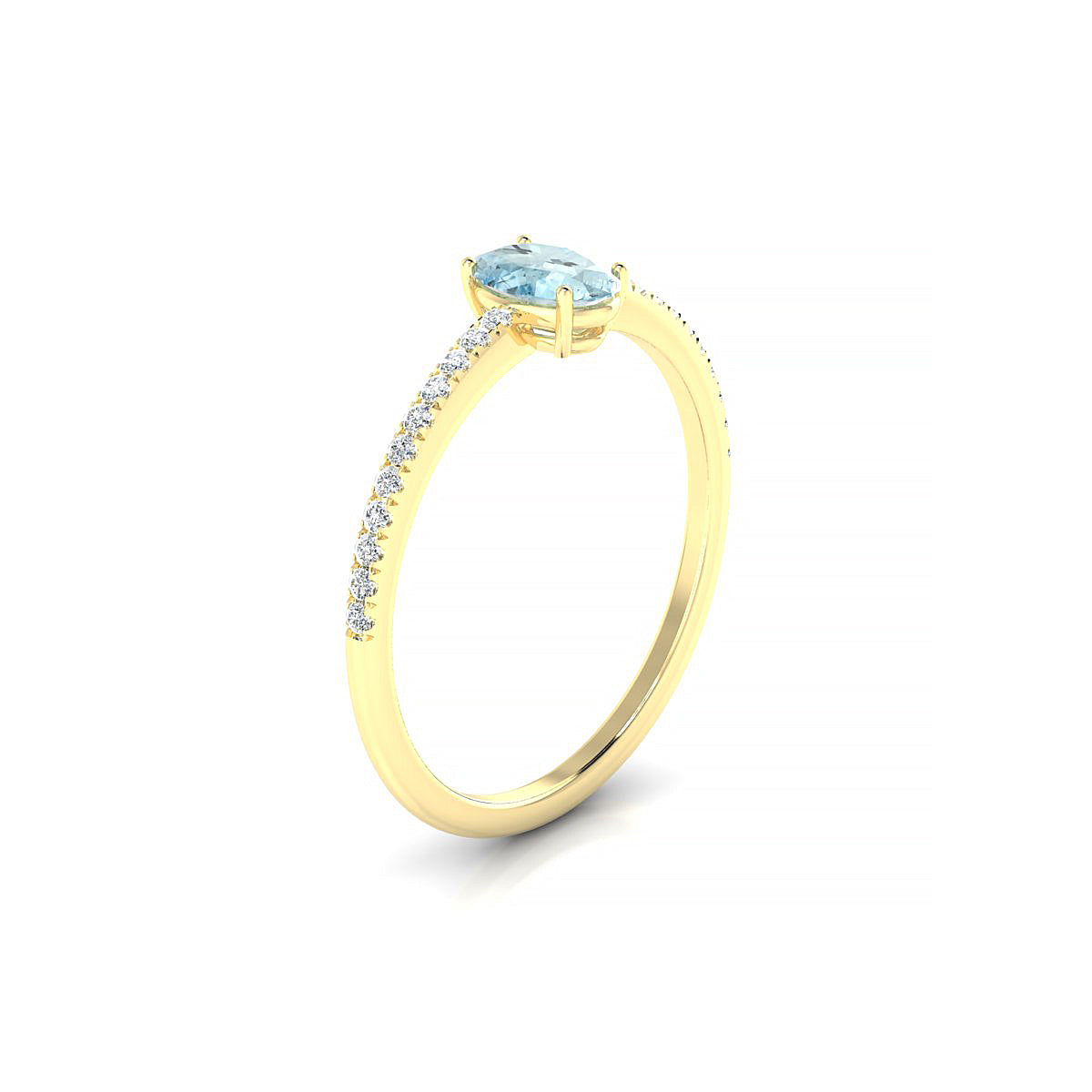 Timeless | 18k Yellow Gold 6 x 4 mm Oval Aquamarine Ring