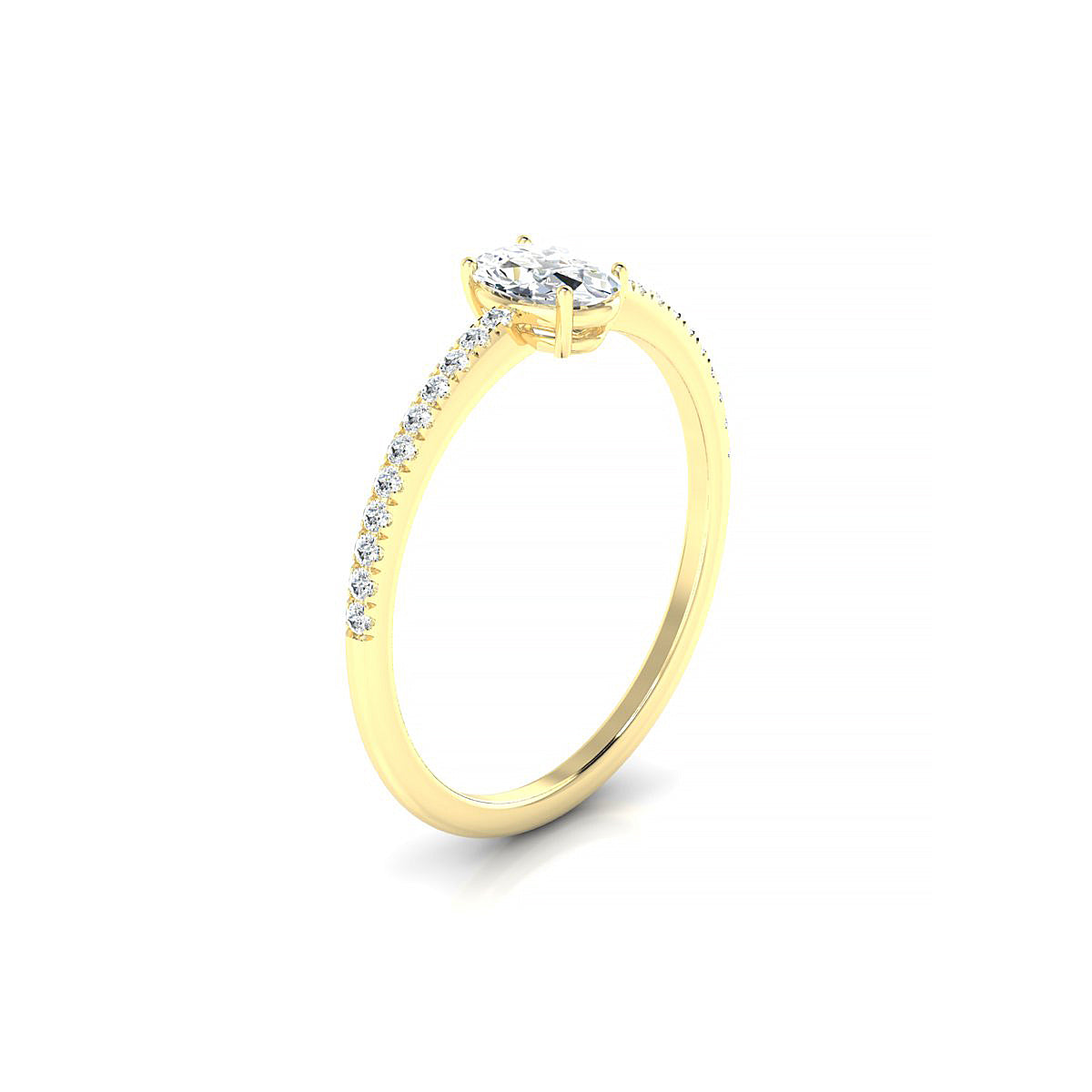 Timeless | 18k Yellow Gold 6 x 4 mm Oval Diamond Ring
