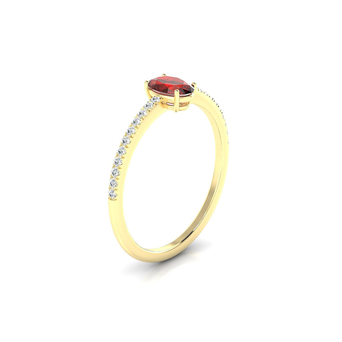 Timeless | 18k Yellow Gold 6 x 4 mm Oval Garnet Ring