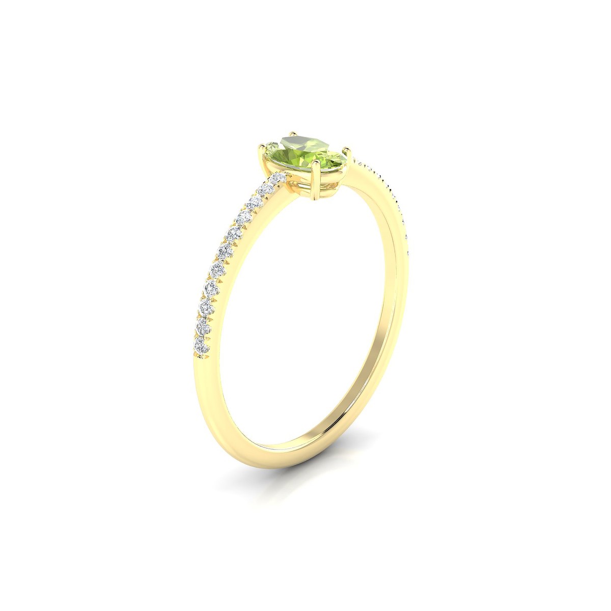 Timeless | 18k Yellow Gold 6 x 4 mm Oval Peridot Ring