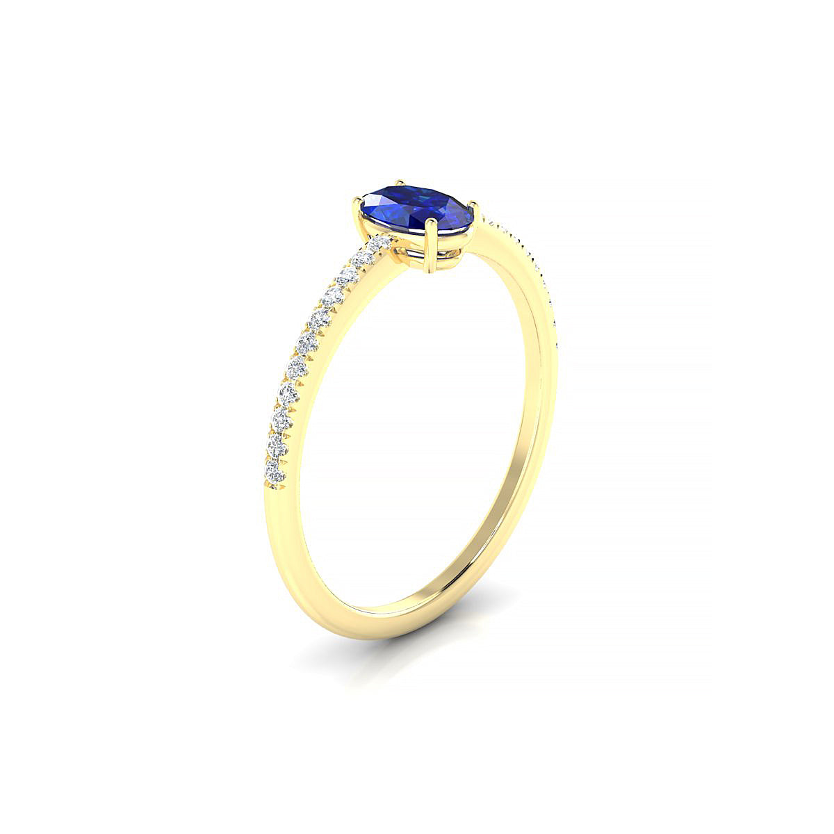 Timeless | 18k Yellow Gold 6 x 4 mm Oval Sapphire Ring