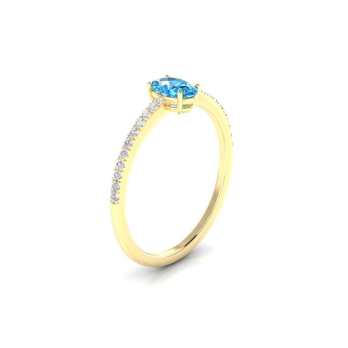 Timeless | 18k Yellow Gold 6 x 4 mm Oval Topaz Ring