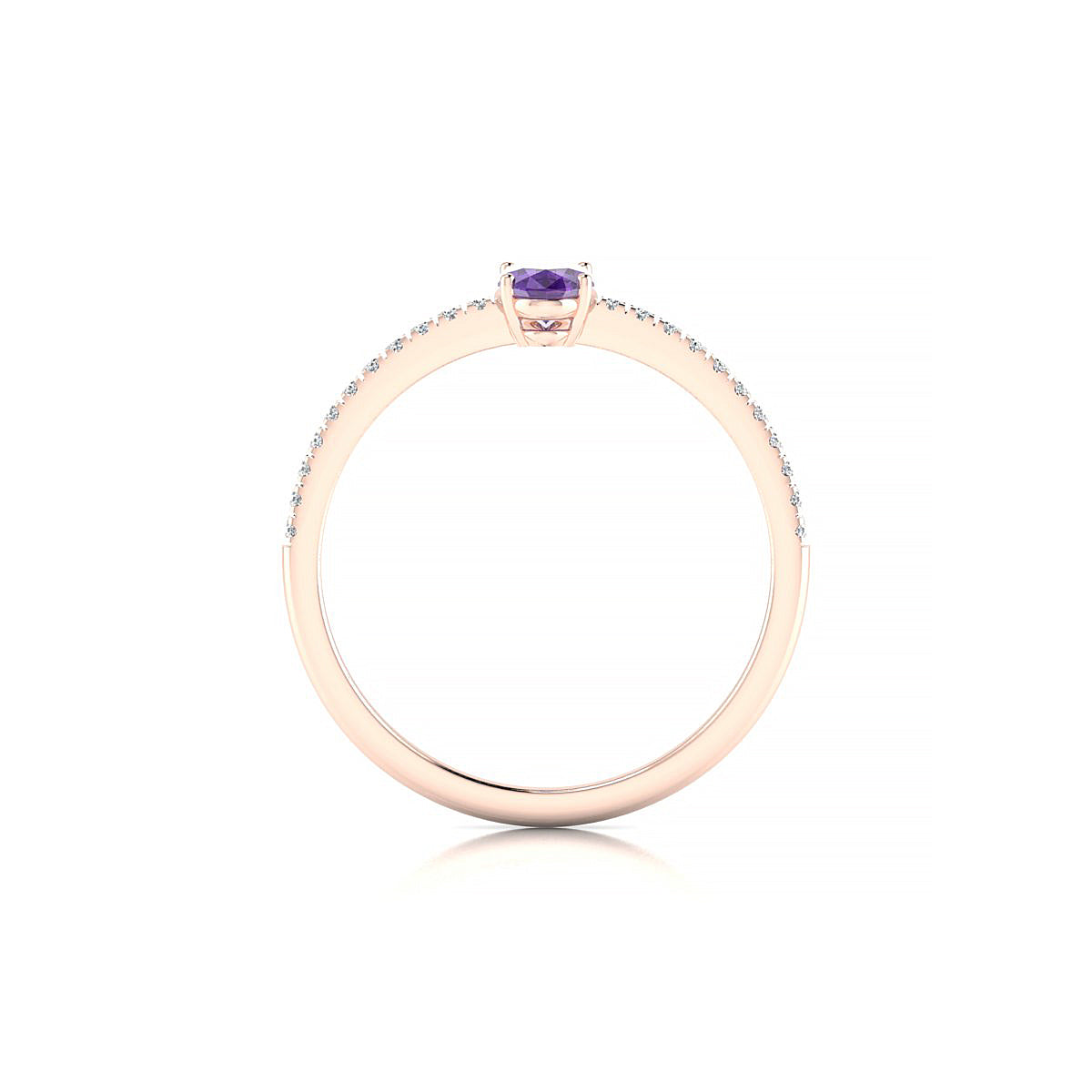 Timeless | 18k Rose Gold 6 x 4 mm Oval Amethyst Ring