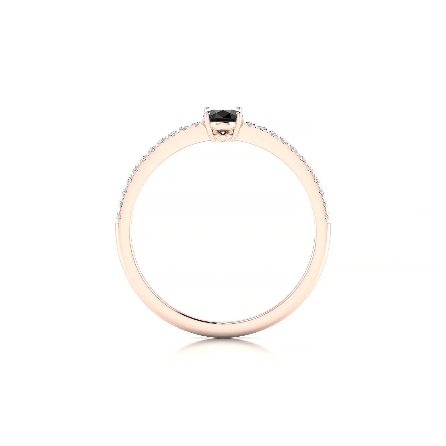 Timeless | 18k Rose Gold 6 x 4 mm Oval Black Diamond Ring