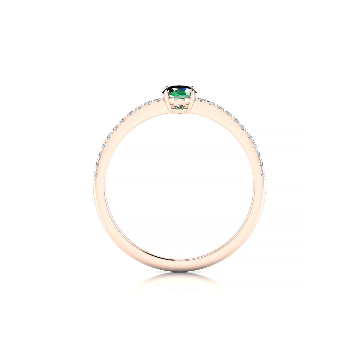 Timeless | 18k Rose Gold 6 x 4 mm Oval Emerald Ring