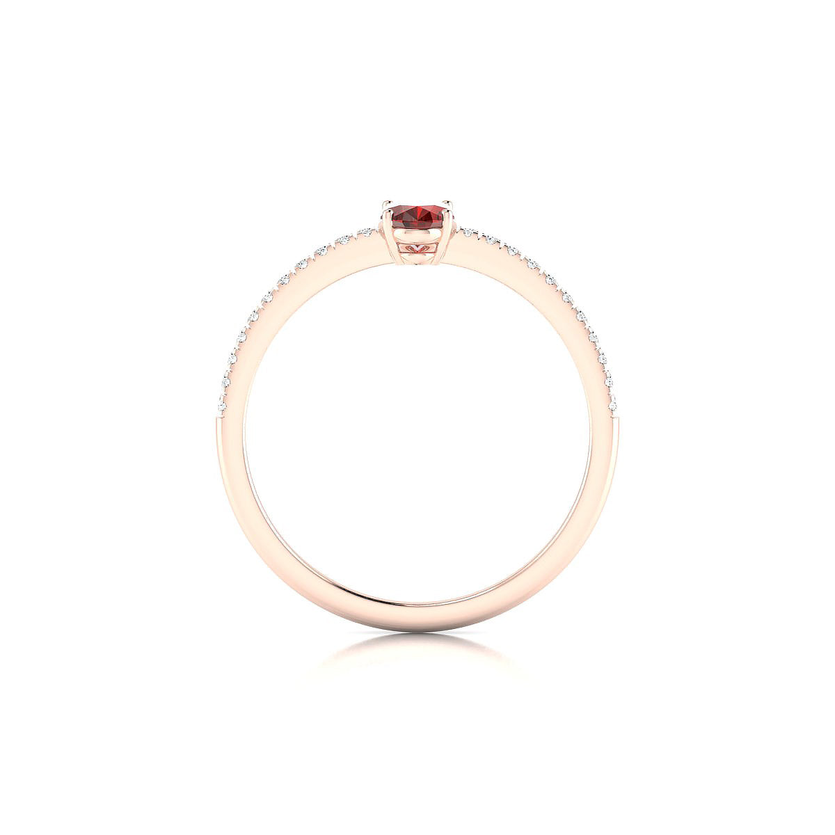 Timeless | 18k Rose Gold 6 x 4 mm Oval Garnet Ring