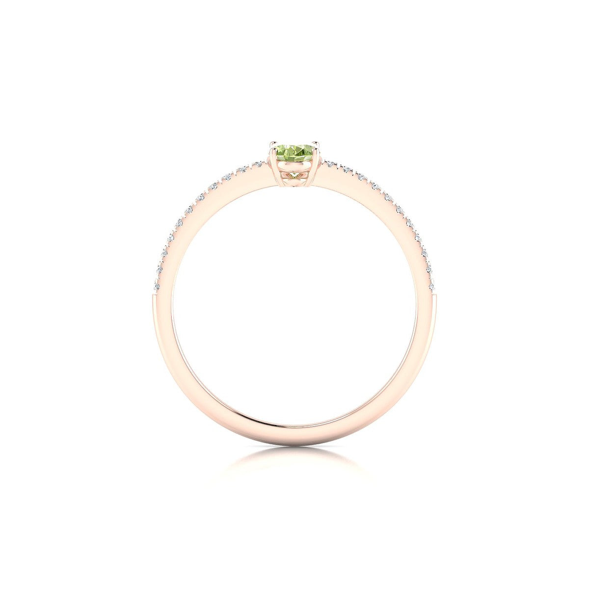 Timeless | 18k Rose Gold 6 x 4 mm Oval Peridot Ring