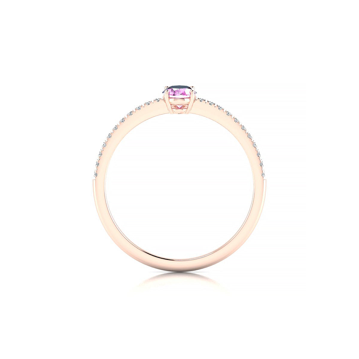 Timeless | 18k Rose Gold 6 x 4 mm Oval Pink Sapphire Ring