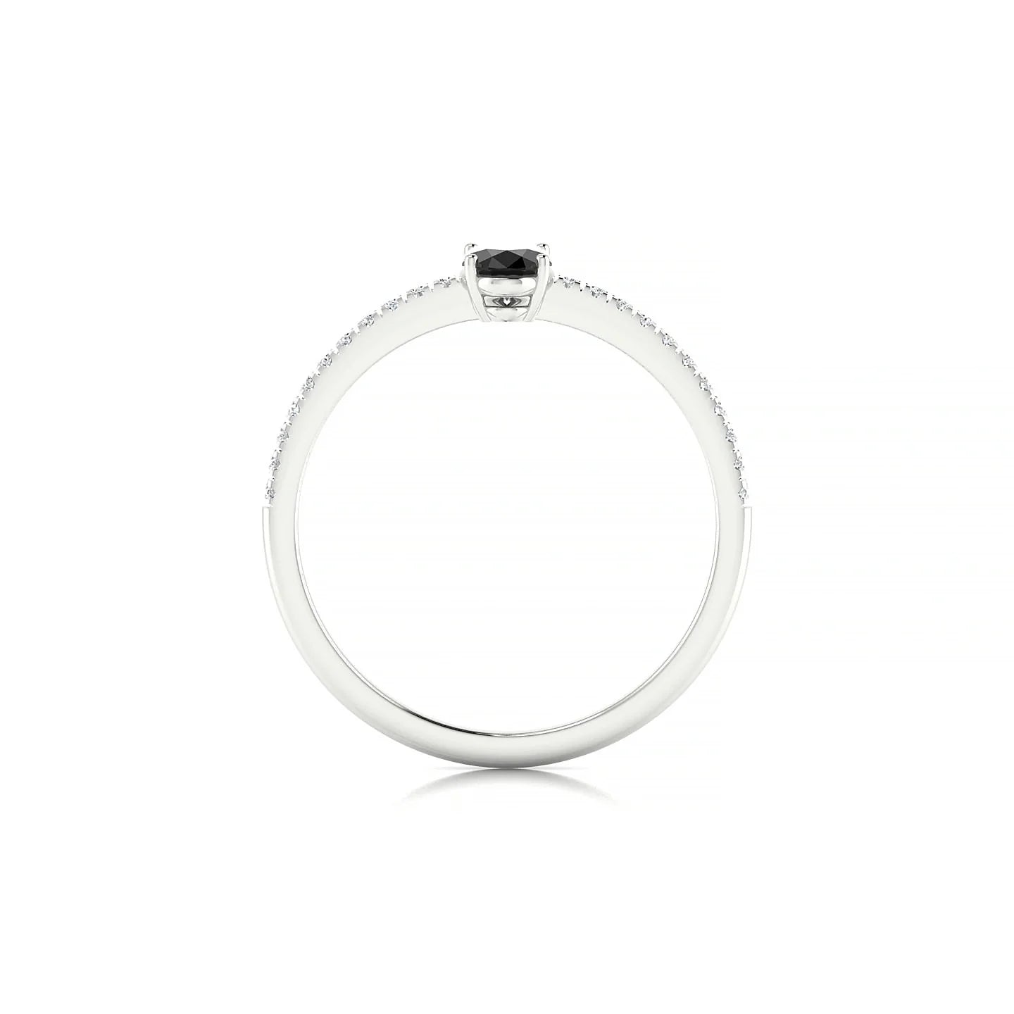 Timeless | 18k White Gold 6 x 4 mm Oval Black Diamond Ring