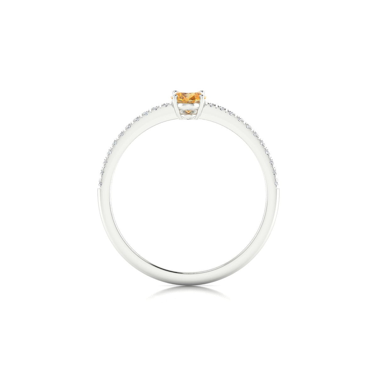 Timeless | 18k White Gold 6 x 4 mm Oval Citrine Ring