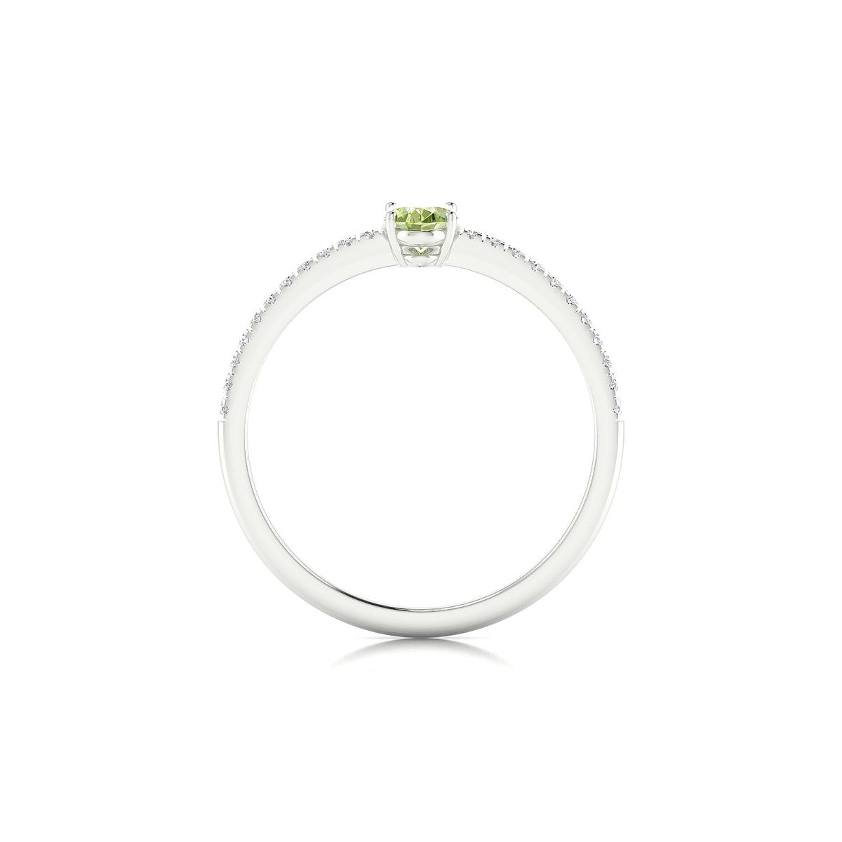 Timeless | 18k White Gold 6 x 4 mm Oval Peridot Ring