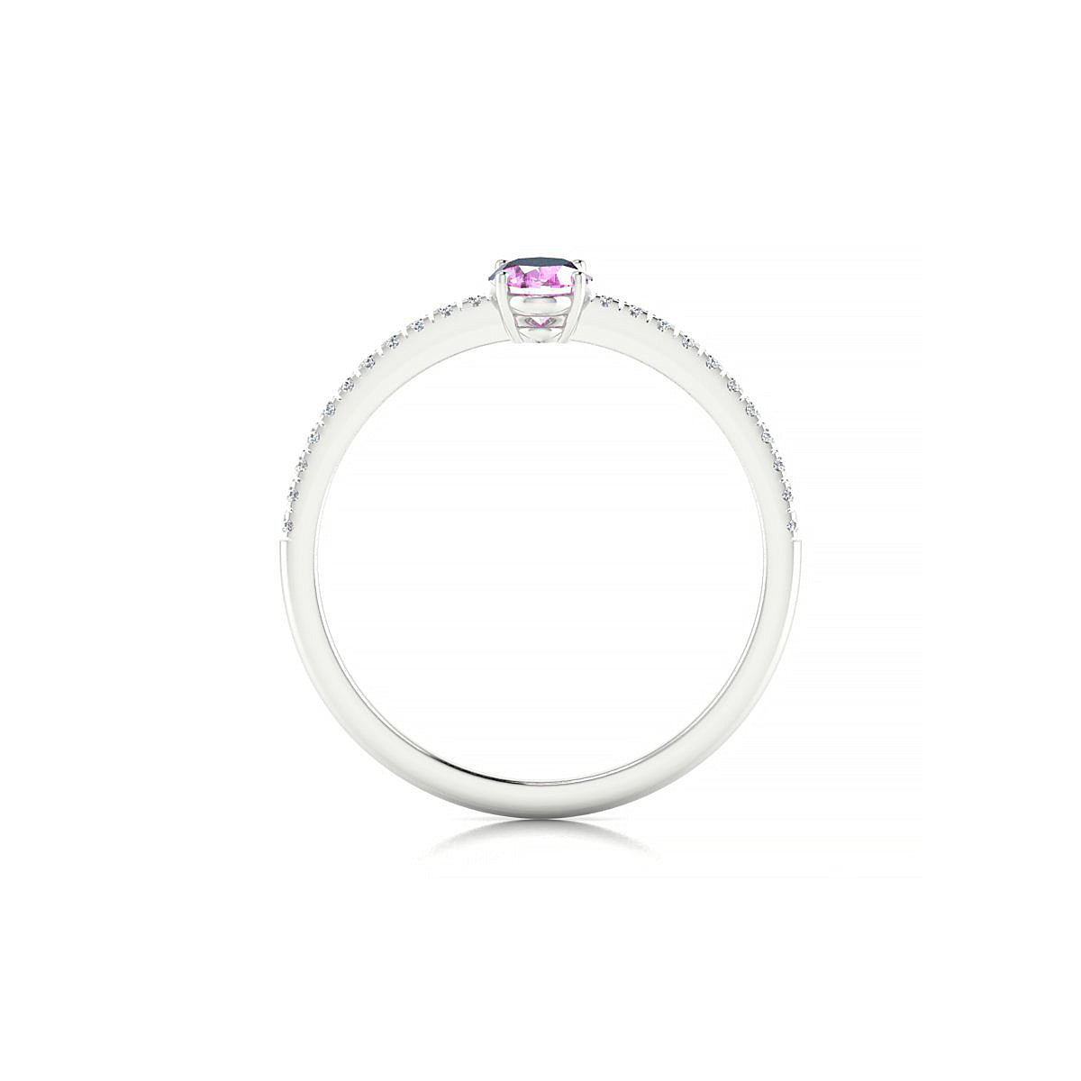 Timeless | 18k White Gold 6 x 4 mm Oval Pink Sapphire Ring