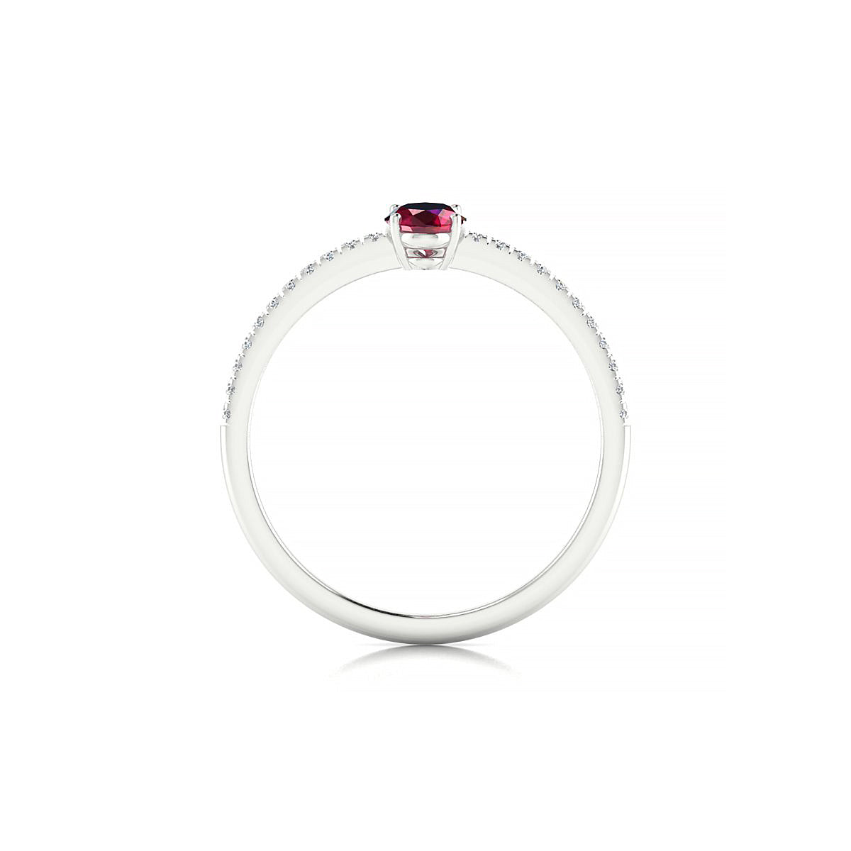 Timeless | 18k White Gold 6 x 4 mm Oval Ruby Ring