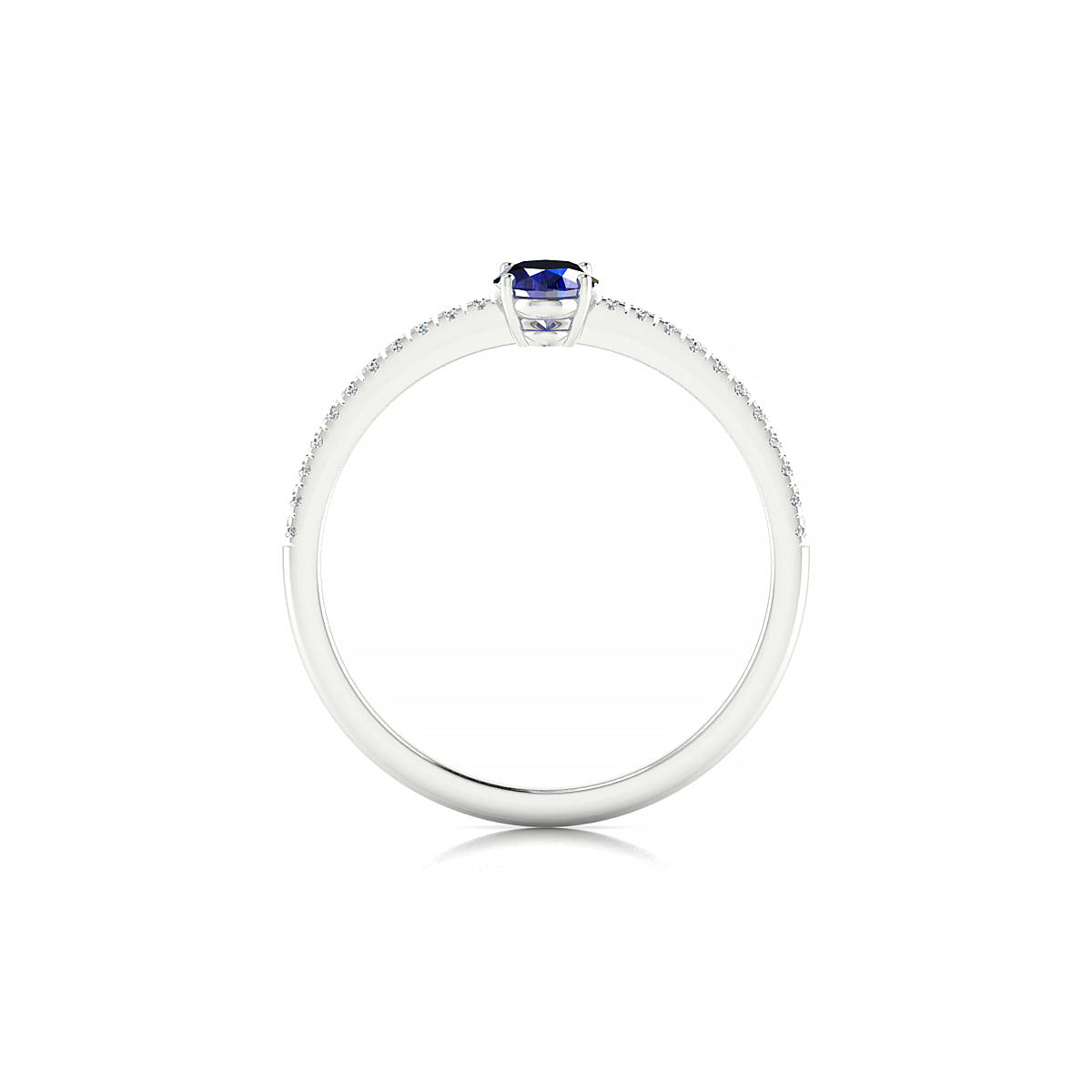 Timeless | 18k White Gold 6 x 4 mm Oval Sapphire Ring