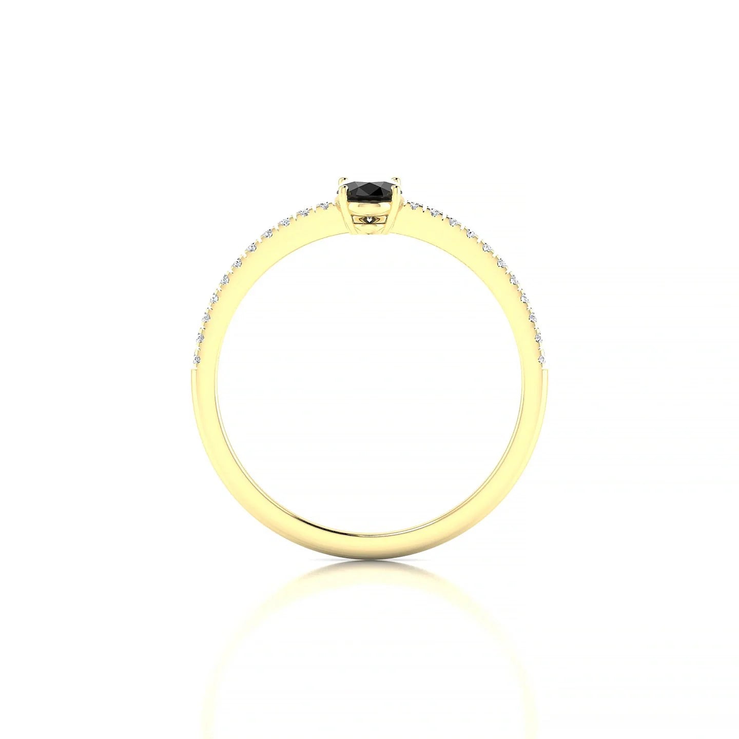 Timeless | 18k Yellow Gold 6 x 4 mm Oval Black Diamond Ring