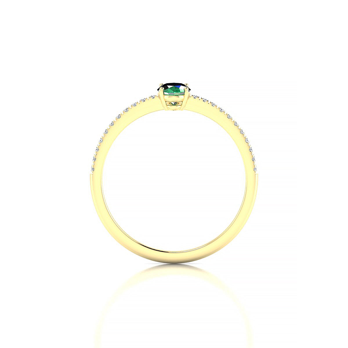 Timeless | 18k Yellow Gold 6 x 4 mm Oval Emerald Ring