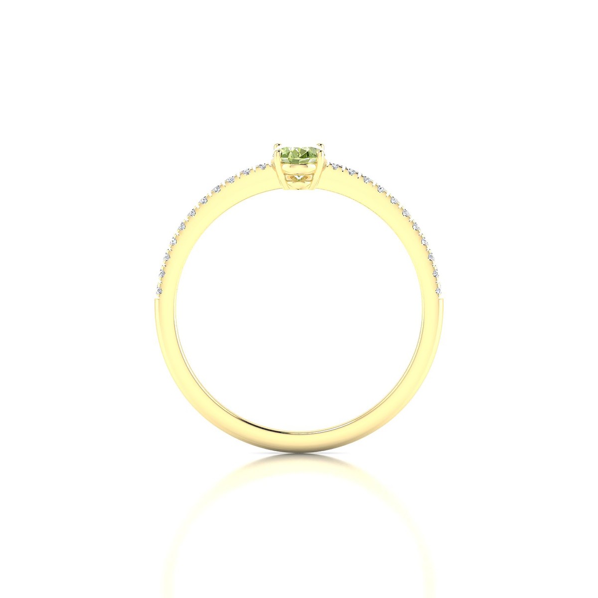 Timeless | 18k Yellow Gold 6 x 4 mm Oval Peridot Ring
