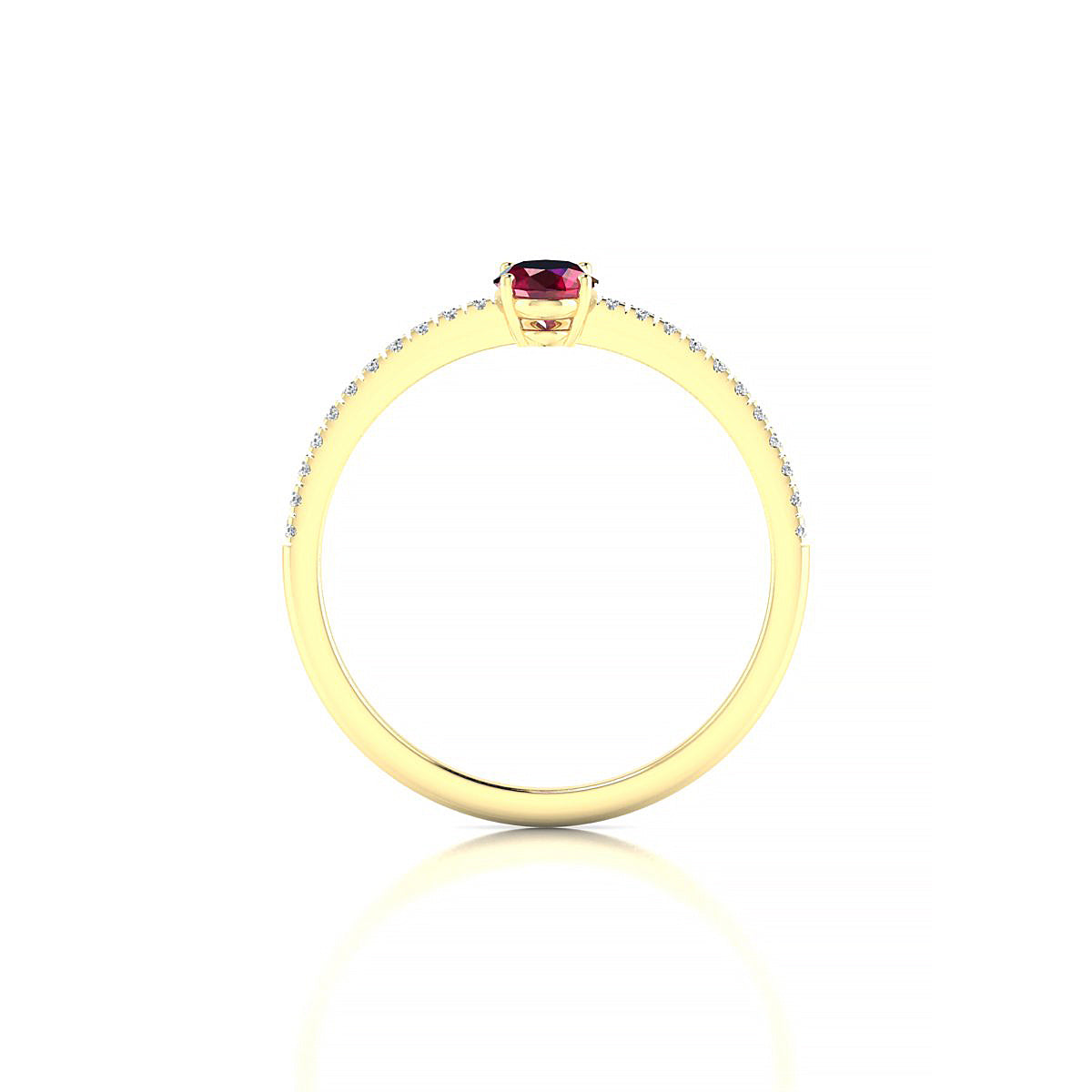 Timeless | 18k Yellow Gold 6 x 4 mm Oval Ruby Ring