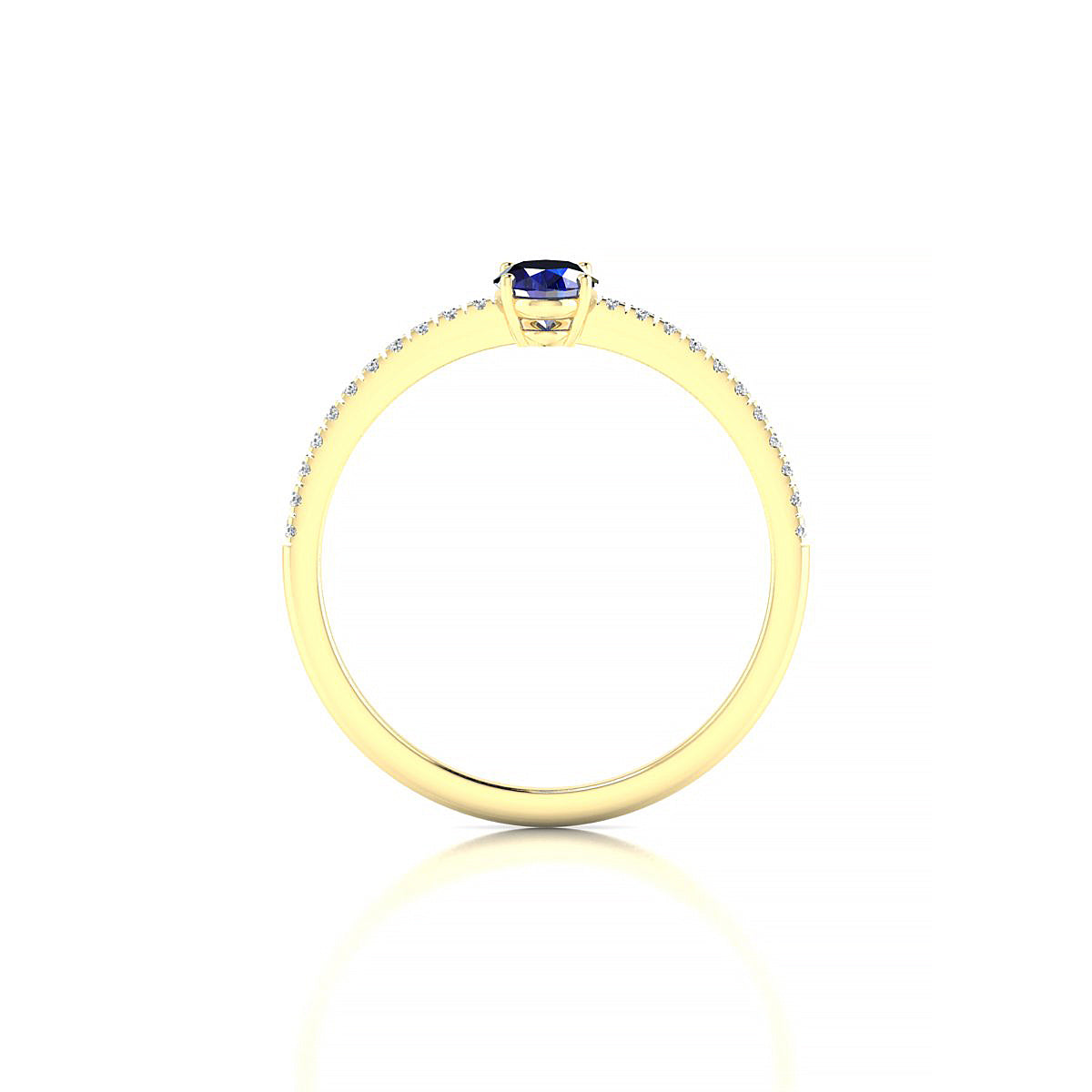 Timeless | 18k Yellow Gold 6 x 4 mm Oval Sapphire Ring