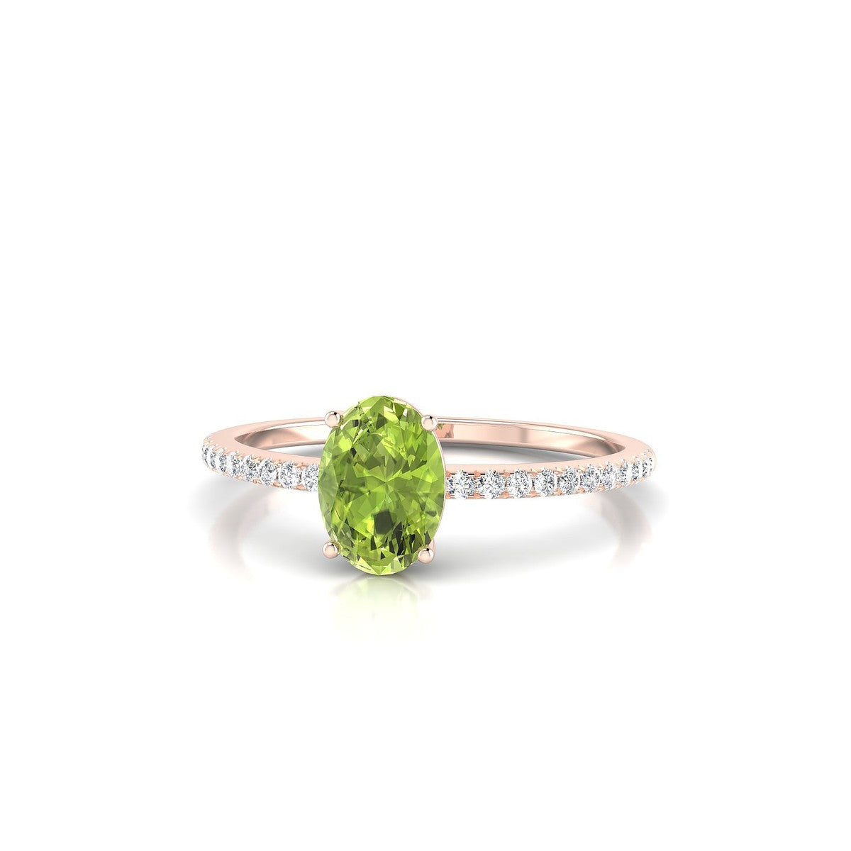 Timeless | 18k Rose Gold 7 x 5 mm Oval Peridot Ring