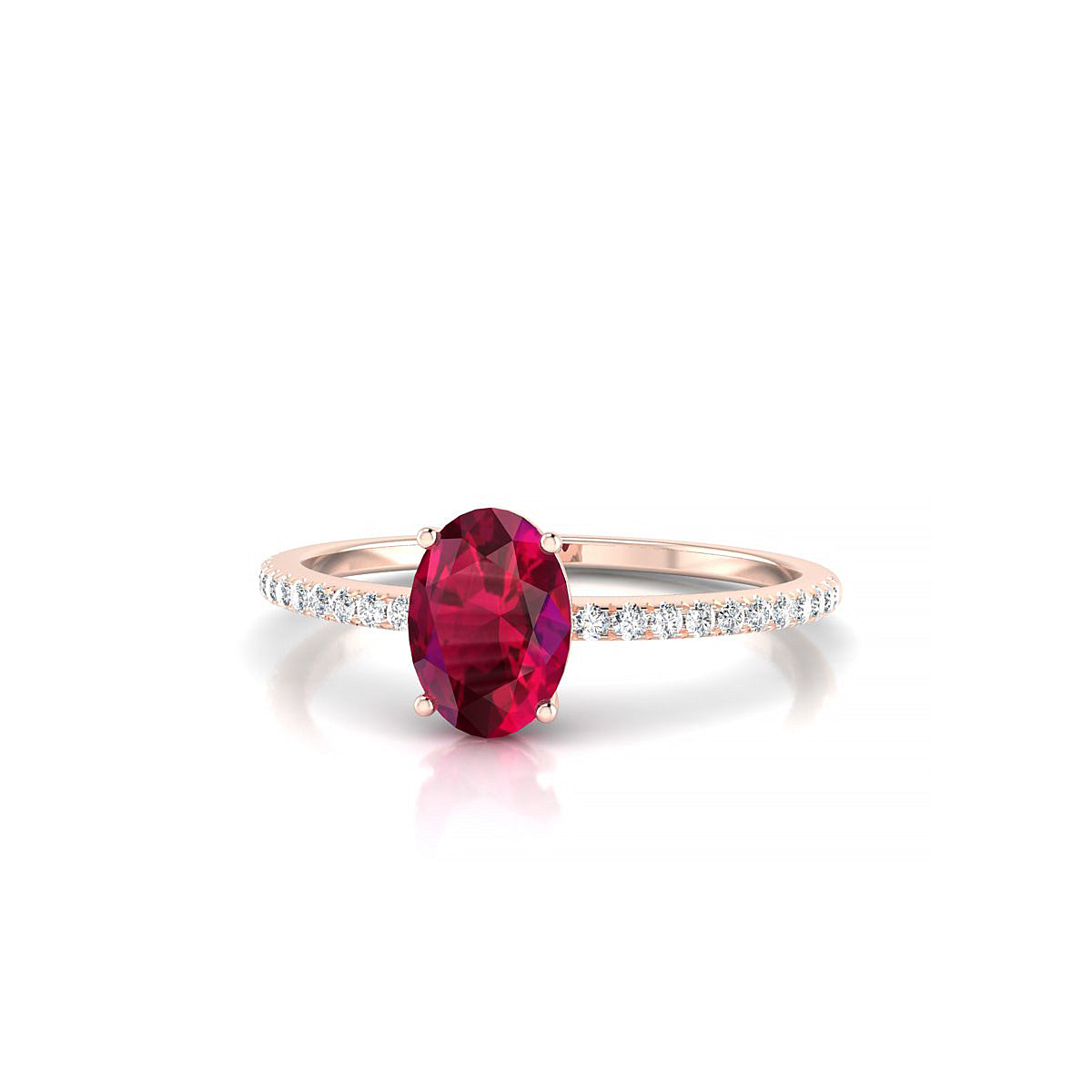 Timeless | 18k Rose Gold 7 x 5 mm Oval Ruby Ring