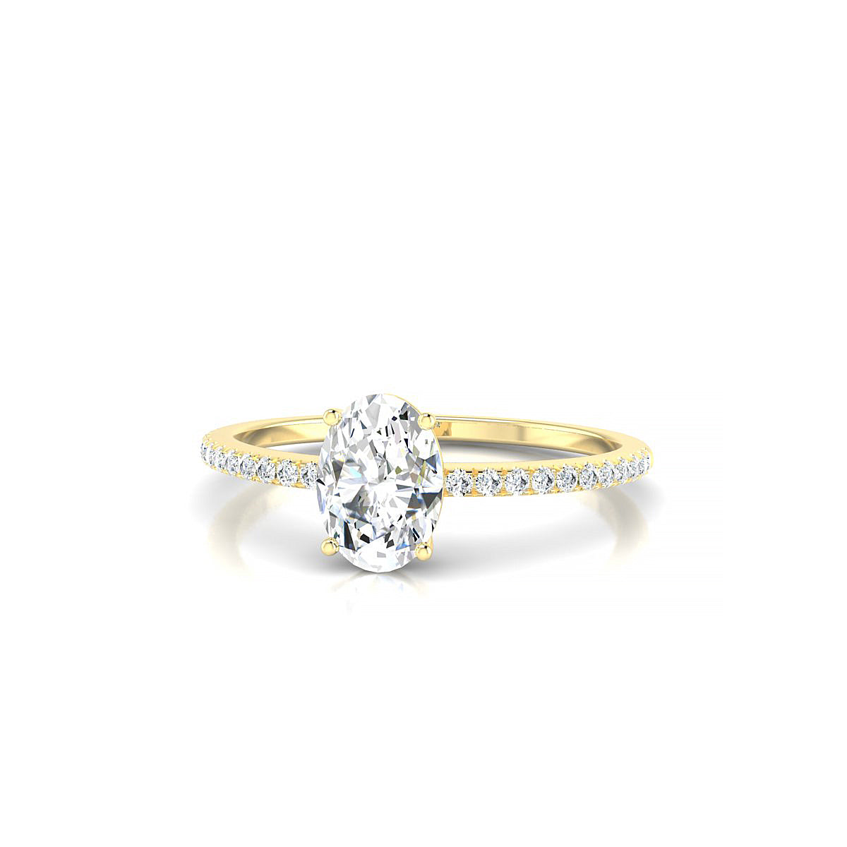 Timeless | 18k Yellow Gold 7 x 5 mm Oval Diamond Ring