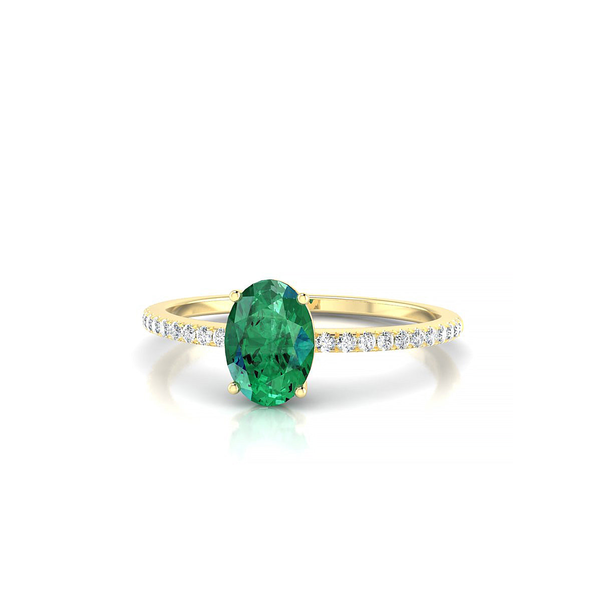 Timeless | 18k Yellow Gold 7 x 5 mm Oval Emerald Ring