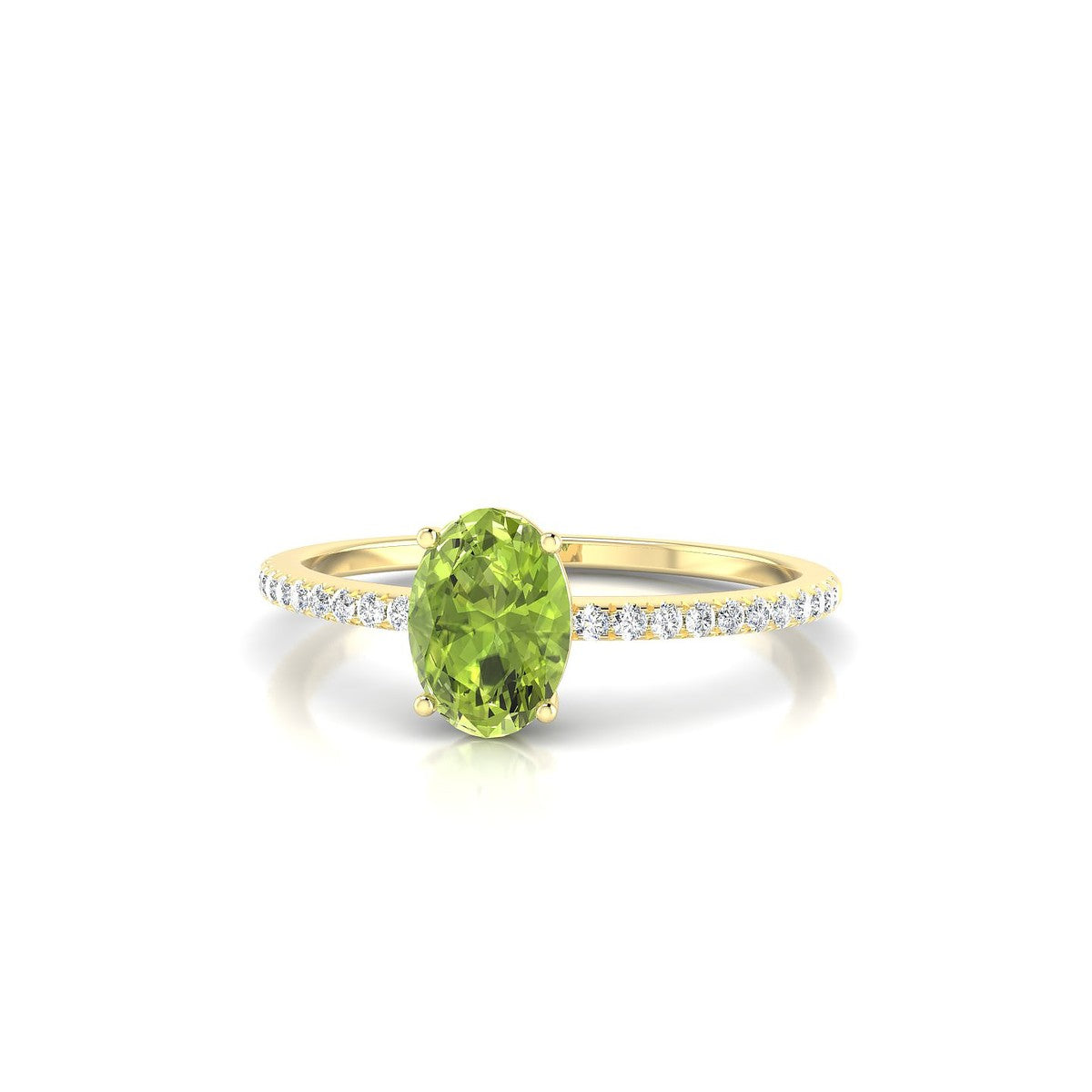 Timeless | 18k Yellow Gold 7 x 5 mm Oval Peridot Ring
