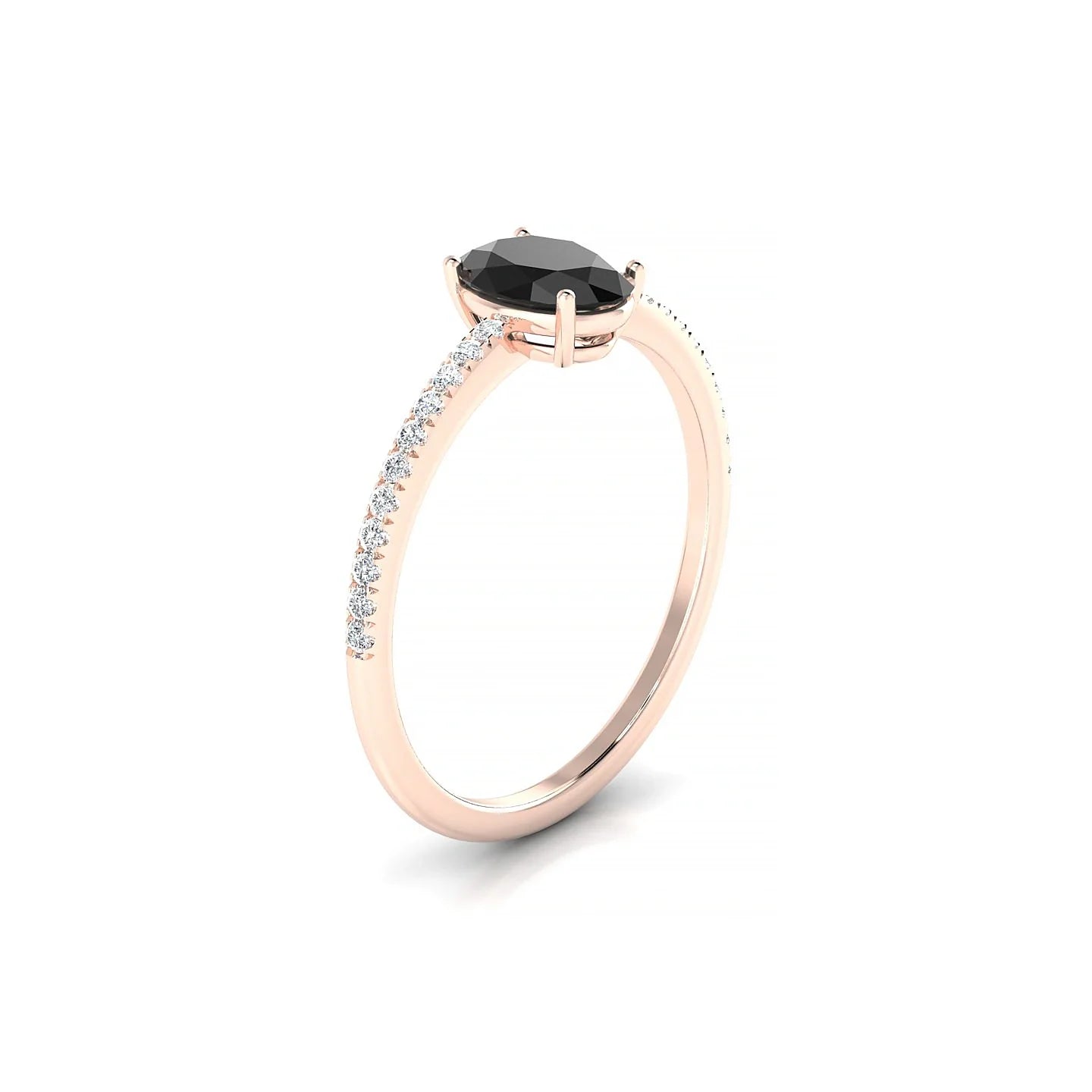 Timeless | 18k Rose Gold 7 x 5 mm Oval Black Diamond Ring
