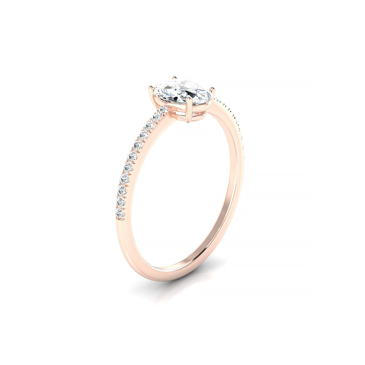 Timeless | 18k Rose Gold 7 x 5 mm Oval Diamond Ring