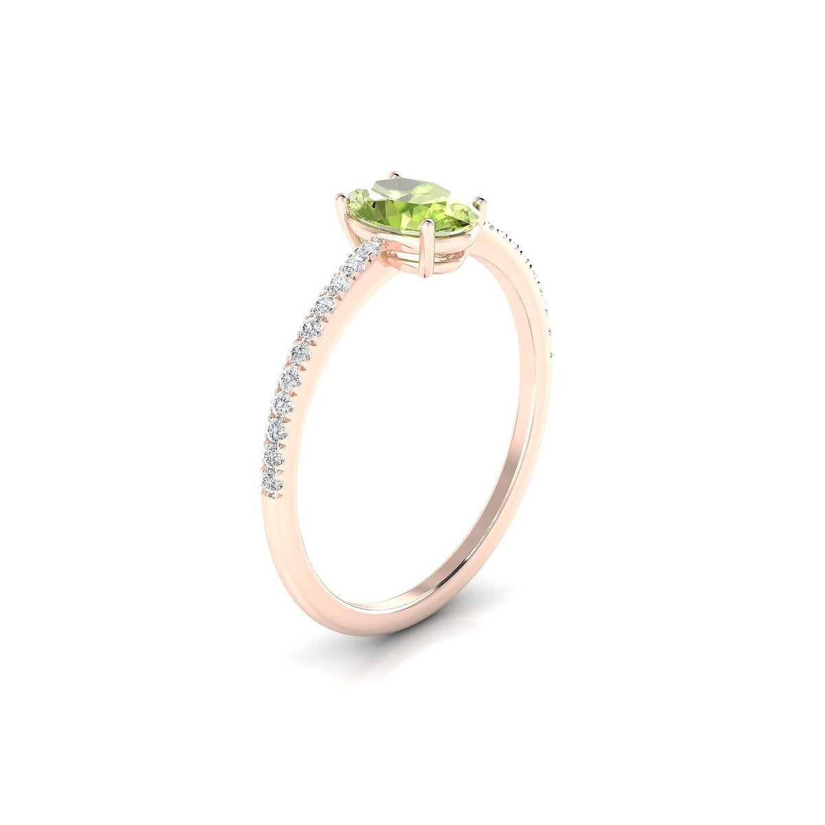Timeless | 18k Rose Gold 7 x 5 mm Oval Peridot Ring
