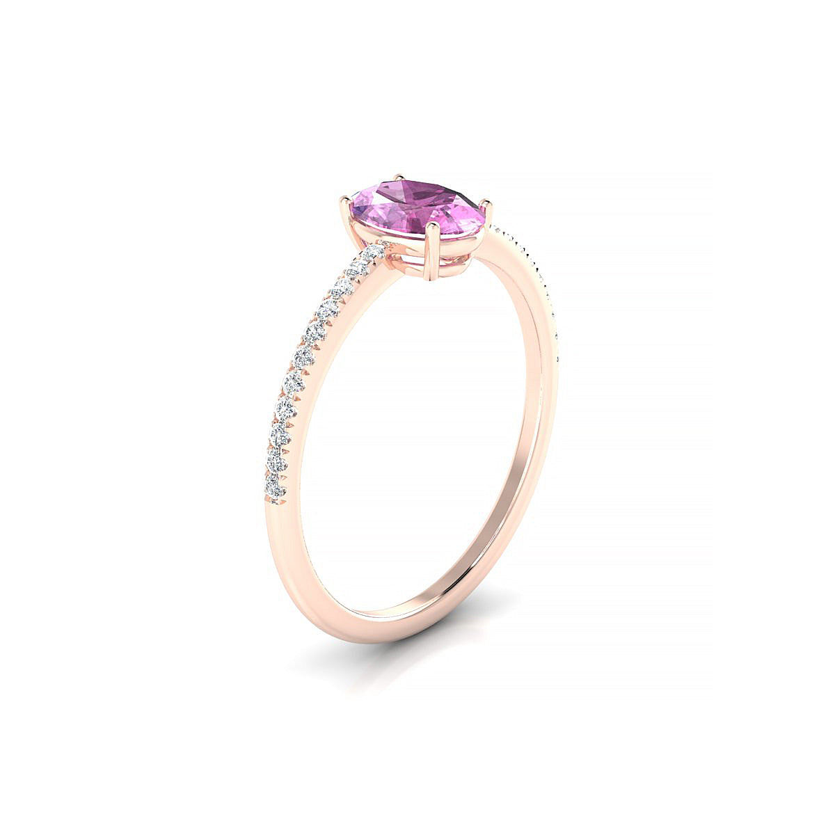 Timeless | 18k Rose Gold 7 x 5 mm Oval Pink Sapphire Ring